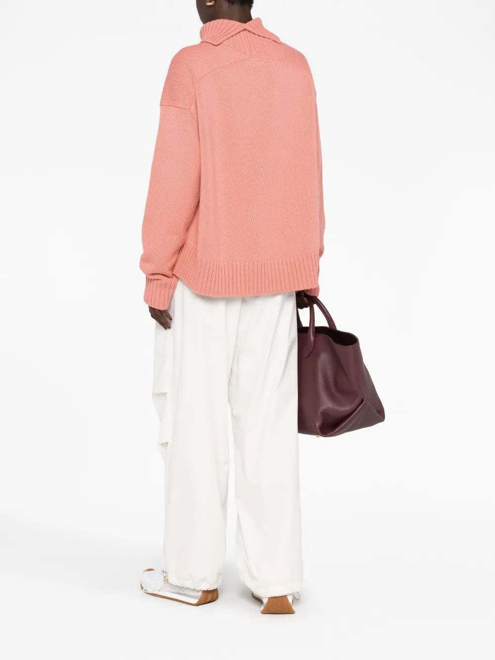 Jil Sander o1y1025 Turtleneck Cashmere Blend Sweater in Salmon Pink Size XS / US 0-2 / IT 36-38 - 3 Thumbnail