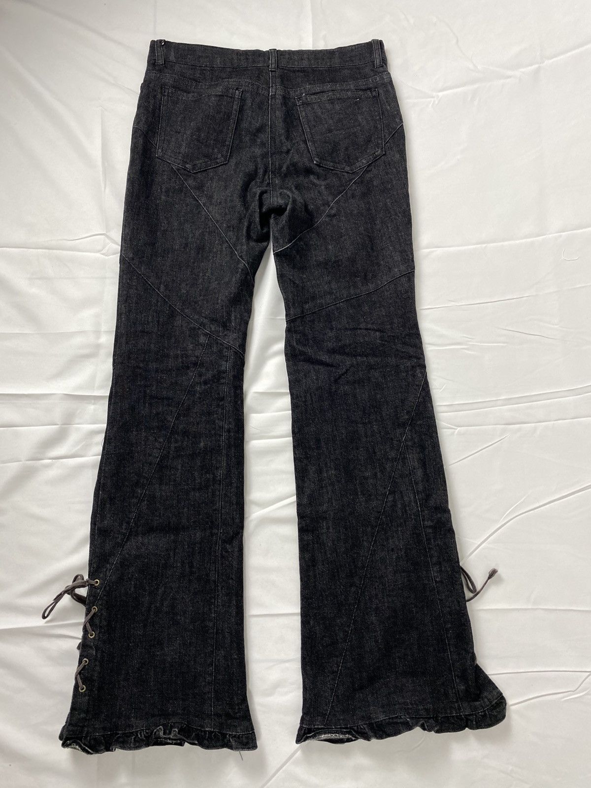 Tornado Mart L’est Rose Flared Lace Up Denim Pants like Tornado Mart Size US 28 / EU 44 - 11 Thumbnail