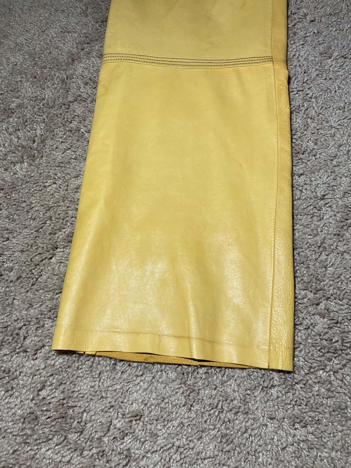 Wales Bonner AW18 Wales Bonner Leather Yellow Pants 2018 WB Jeans Creole Size US 28 / EU 44 - 13 Thumbnail