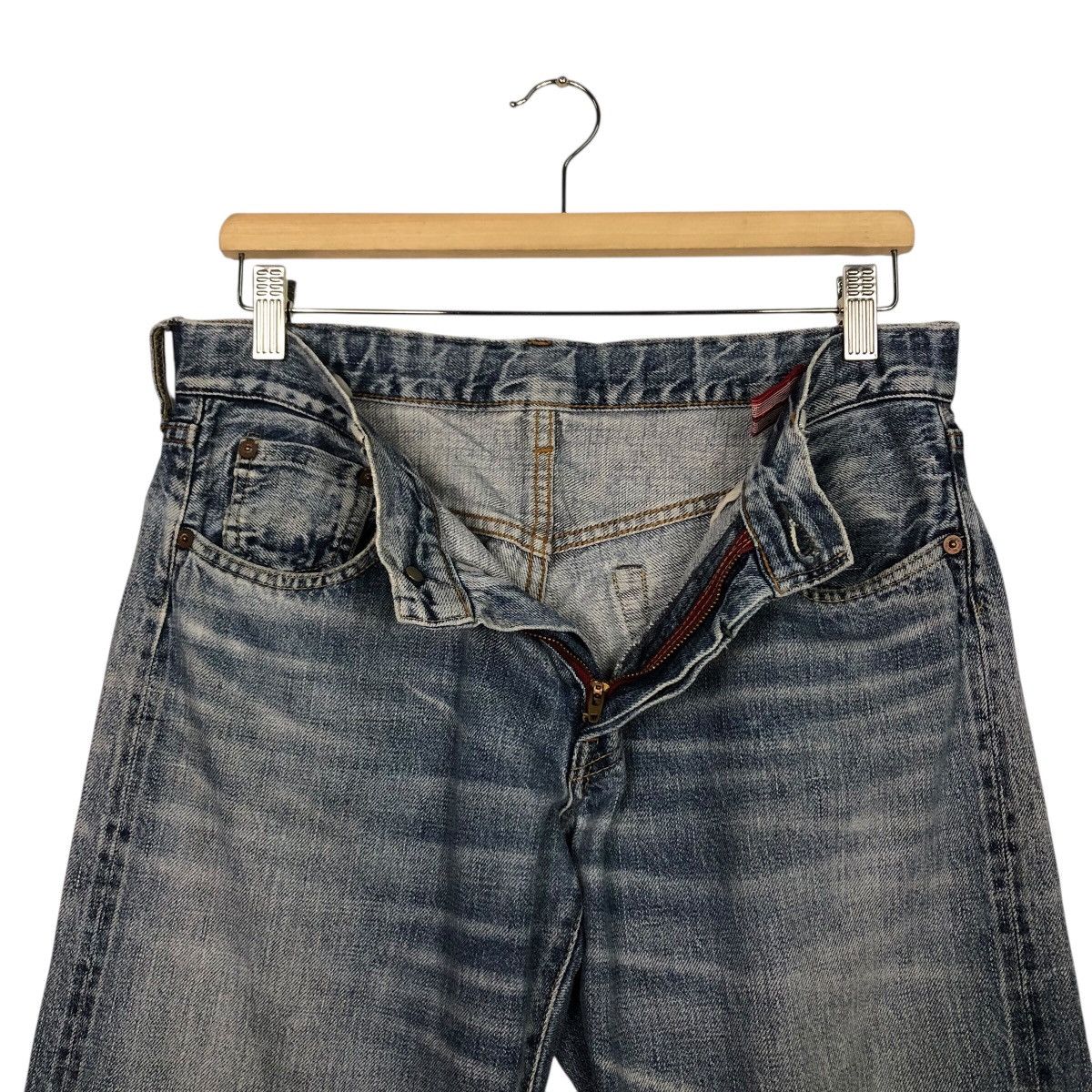 Japanese Brand Denim & Dungaree Distressed Straight Fit Sanforized Denim Size 32" / US 10 / IT 46 - 20 Thumbnail
