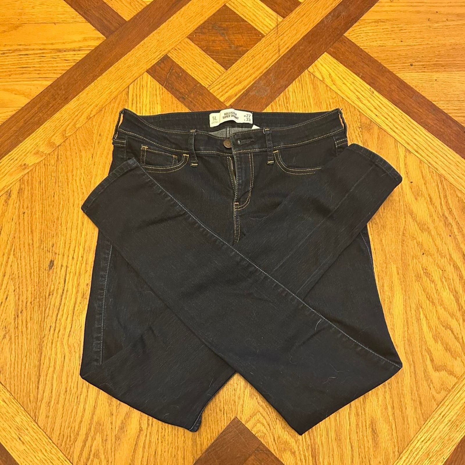 Hollister (27,33) Hollister Co. Dark Navy Jeans with Pocket Embroidery Size S / US 4 / IT 40 - 7 Thumbnail