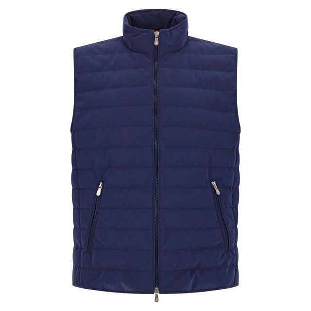 BRUNELLO CUCINELLI $2500 Blue Nylon Down Vest New & Authenti