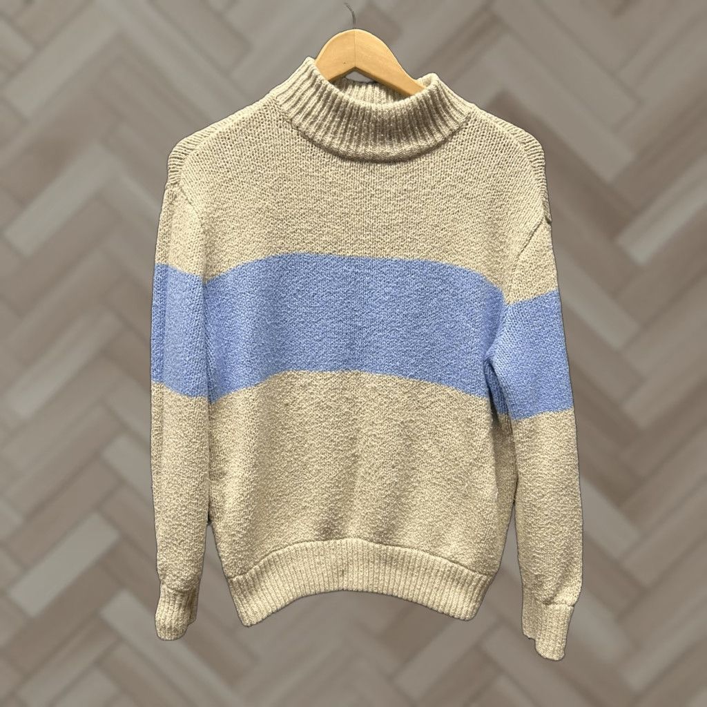 Vintage Aerie Women's Sweater Knit Crew Neck Oversized Pullover Casual Knit Beige Blue Size S Short Summary: Vintage NO. Size S / US 4 / IT 40 - 1 Thumbnail