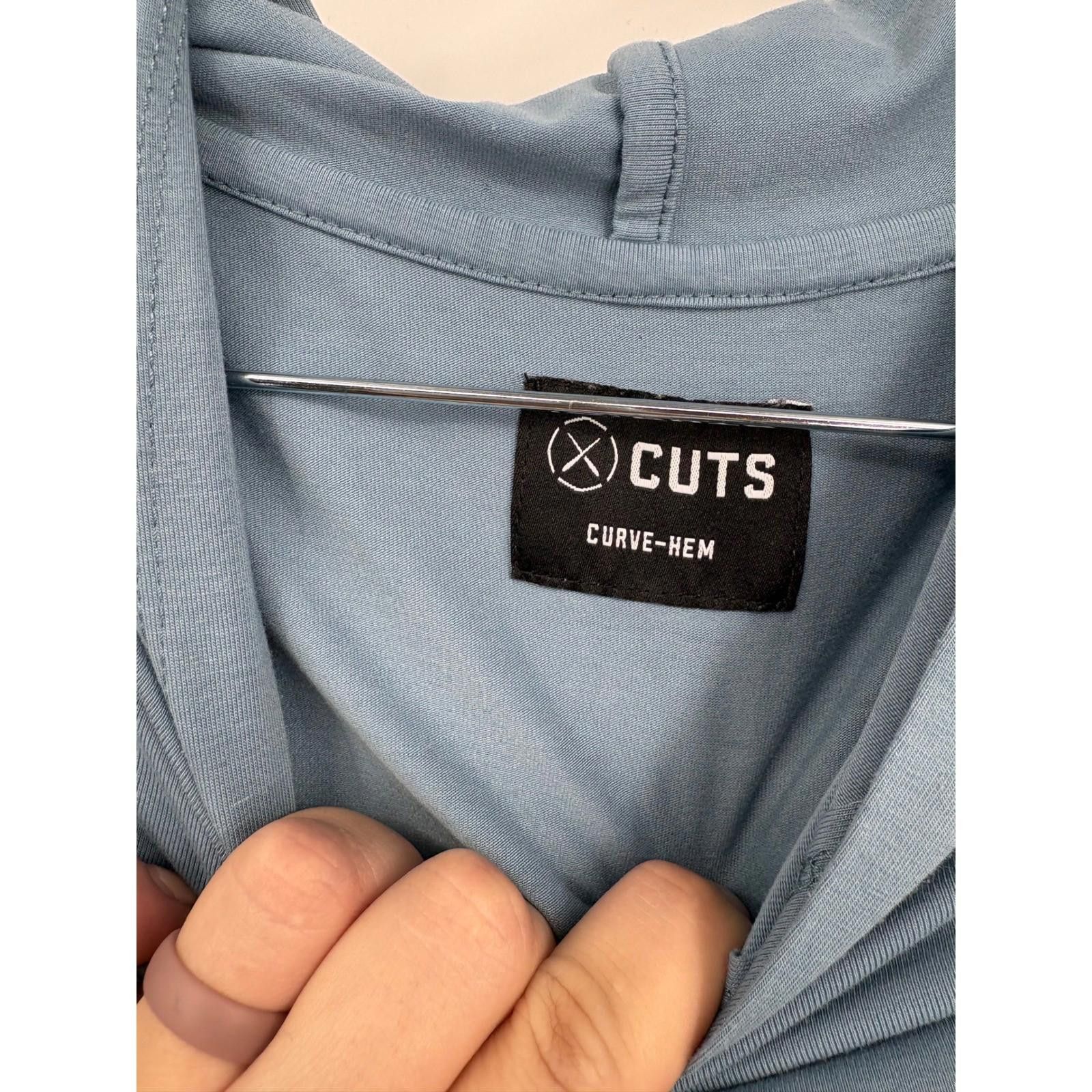 Other X Cuts Curve Hem Hoodie Long Sleeve Blue Men's Size Small Size US S / EU 44-46 / 1 - 3 Thumbnail