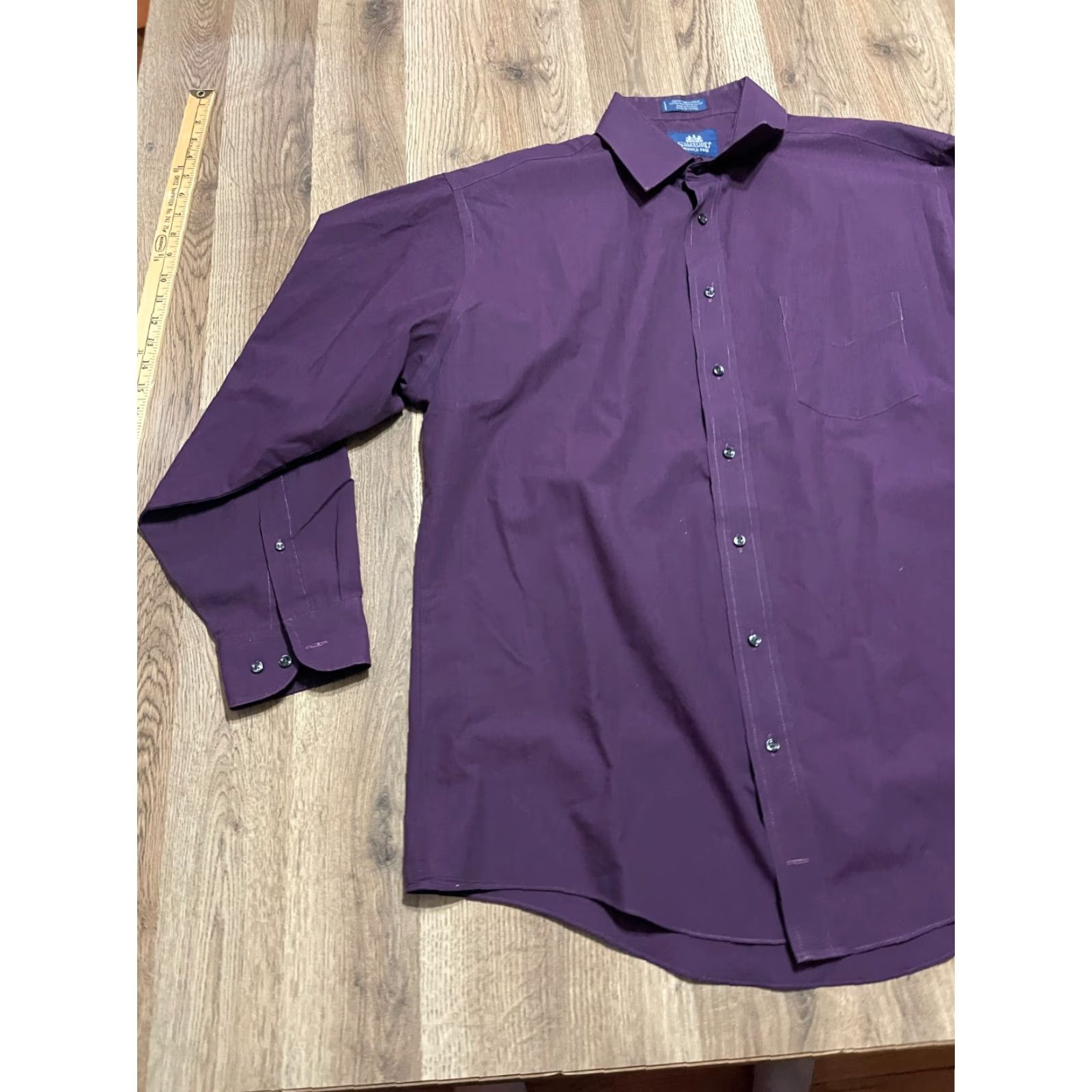 Stafford Stafford Shirt Men 17 34/35 Purple Long Sleeve Button Up Athletic Fit Casual Size US XL / EU 56 / 4 - 3 Thumbnail