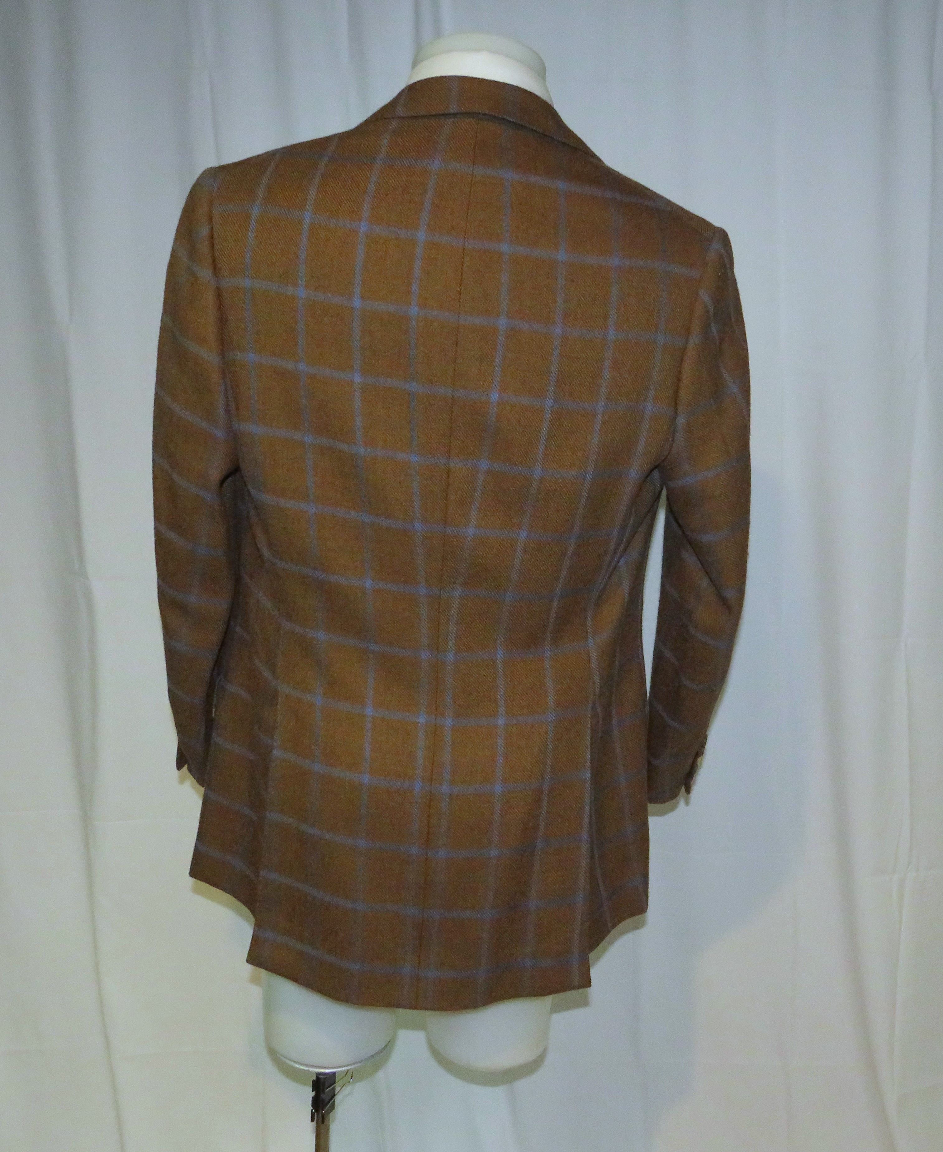 Savile Row B. Burstow Brown Windowpane Plaid Two Button Sport Coat 40L Size 40L - 10 Thumbnail