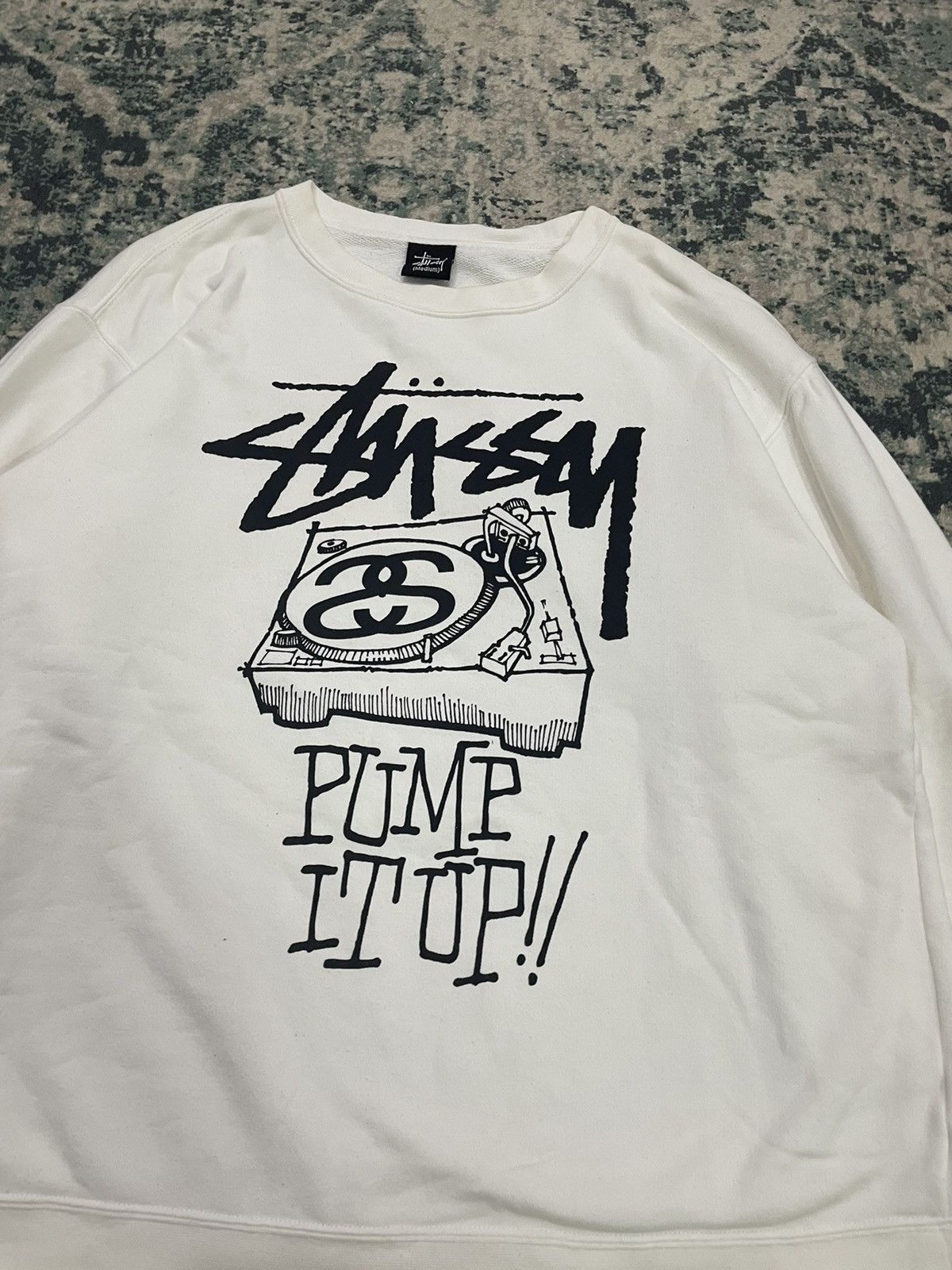 Stussy Stussy Pump It Up Crewneck White Medium Size US L / EU 52-54 / 3 - 4 Thumbnail