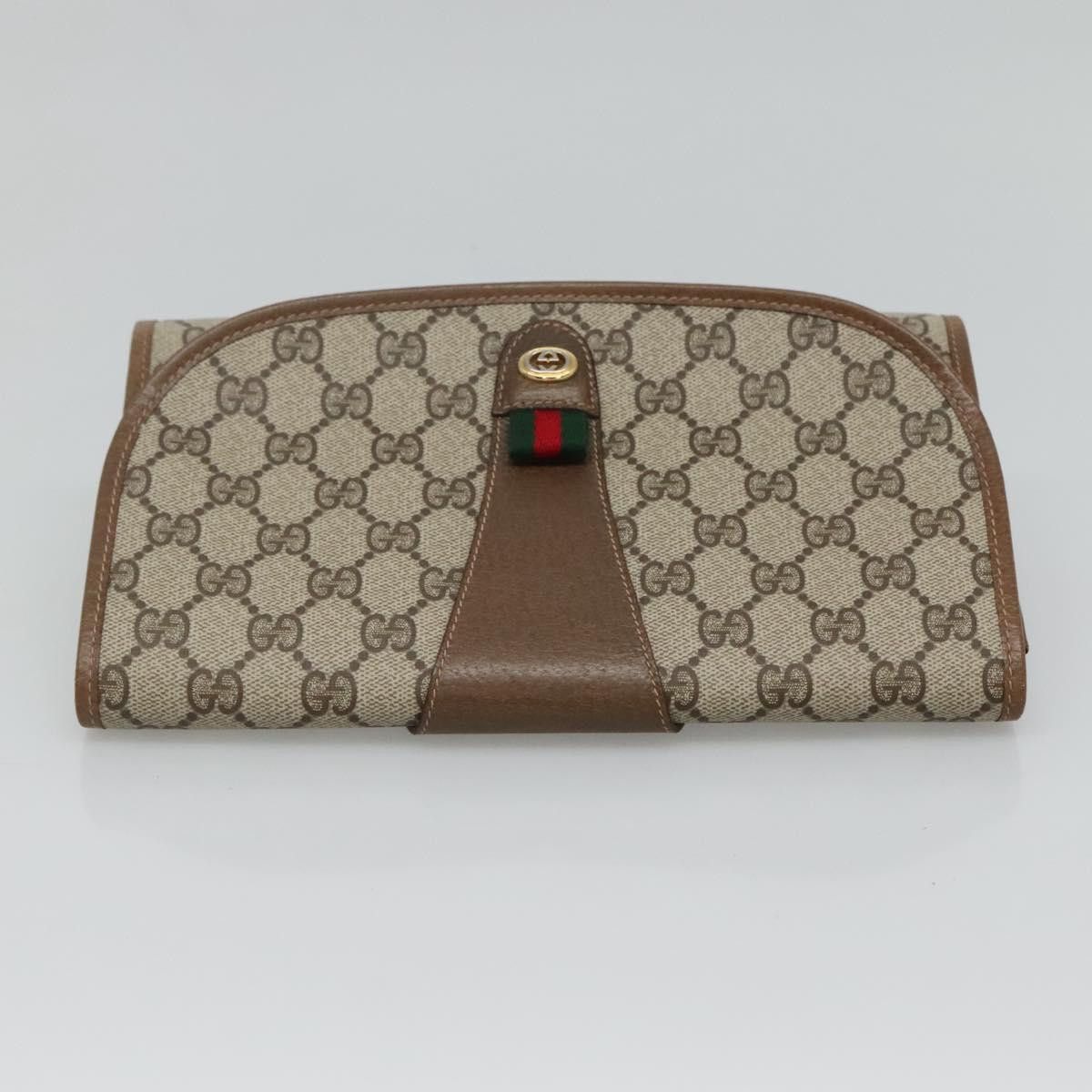 Gucci GUCCI GG Supreme Clutch Bag Pvc Leather Beige Green Red Size ONE SIZE - 5 Thumbnail
