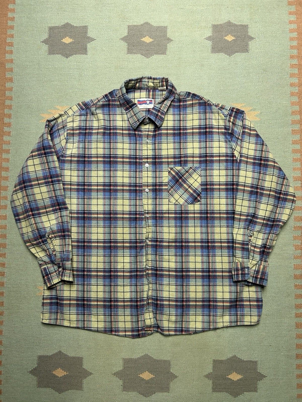Vintage Vintage 90s printed flannel shirt brushed cotton plaid 3XL Size US XXL / EU 58 / 5 - 1 Thumbnail