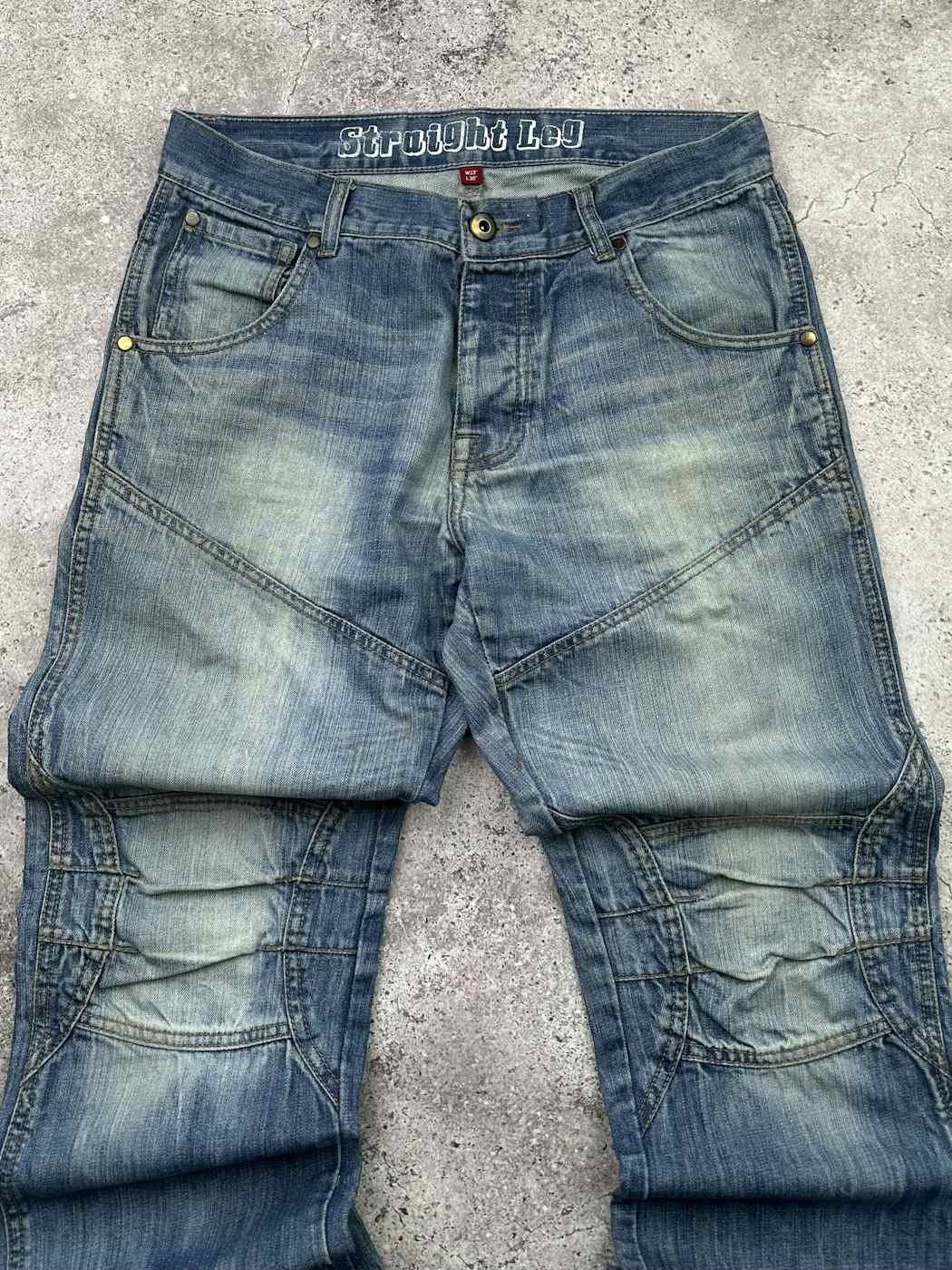 Japanese Brand Vintage Wide Biker Jeans C518(V263) Size US 32 / EU 48 - 2 Thumbnail