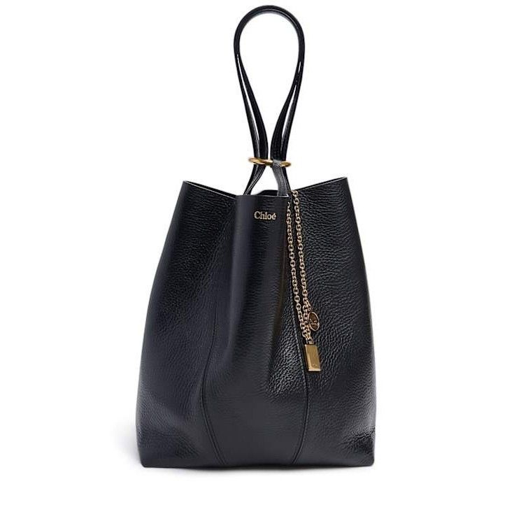 Chloe Chloe Medium Spin Black Grain Leather Tote Bag New & Authent Size ONE SIZE - 1 Thumbnail