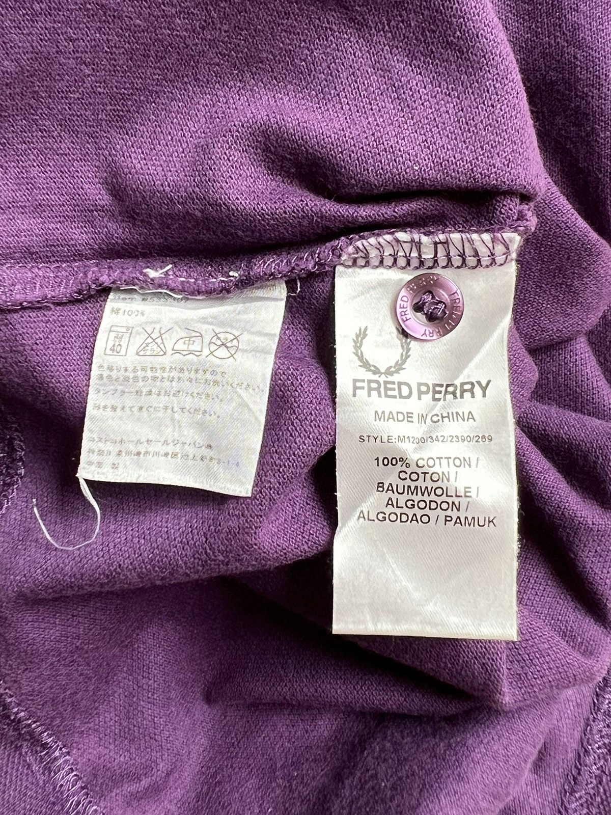 Fred Perry FREDPERRY Purple T-shirt Size US L / EU 52-54 / 3 - 7 Thumbnail
