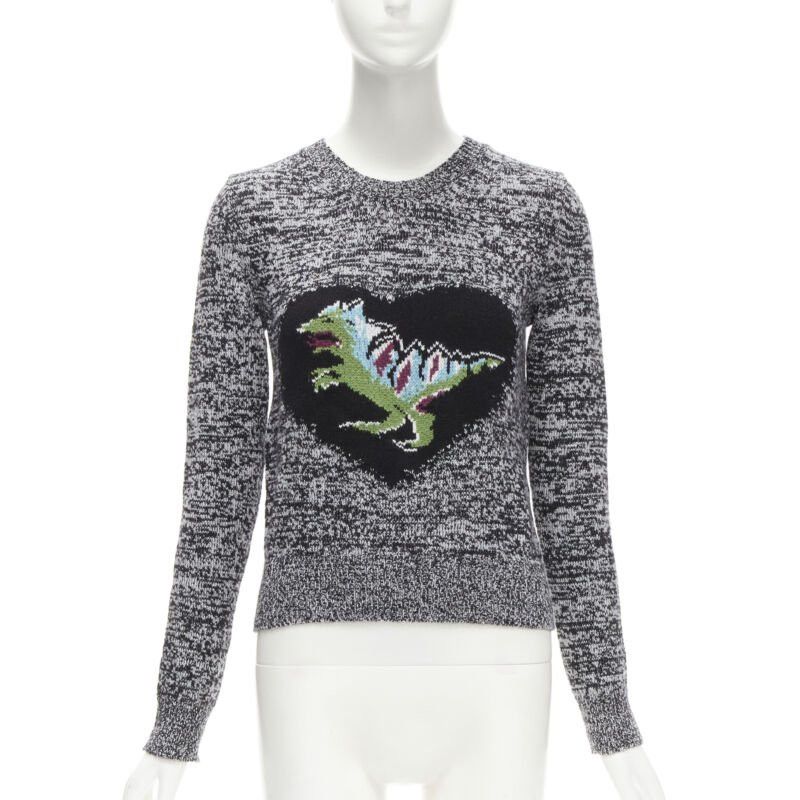 Dior CHRISTIAN DIOR 100% cashmere melange grey dragon illustration sweater FR34 XS Size XS / US 0-2 / IT 36-38 - 1 Thumbnail