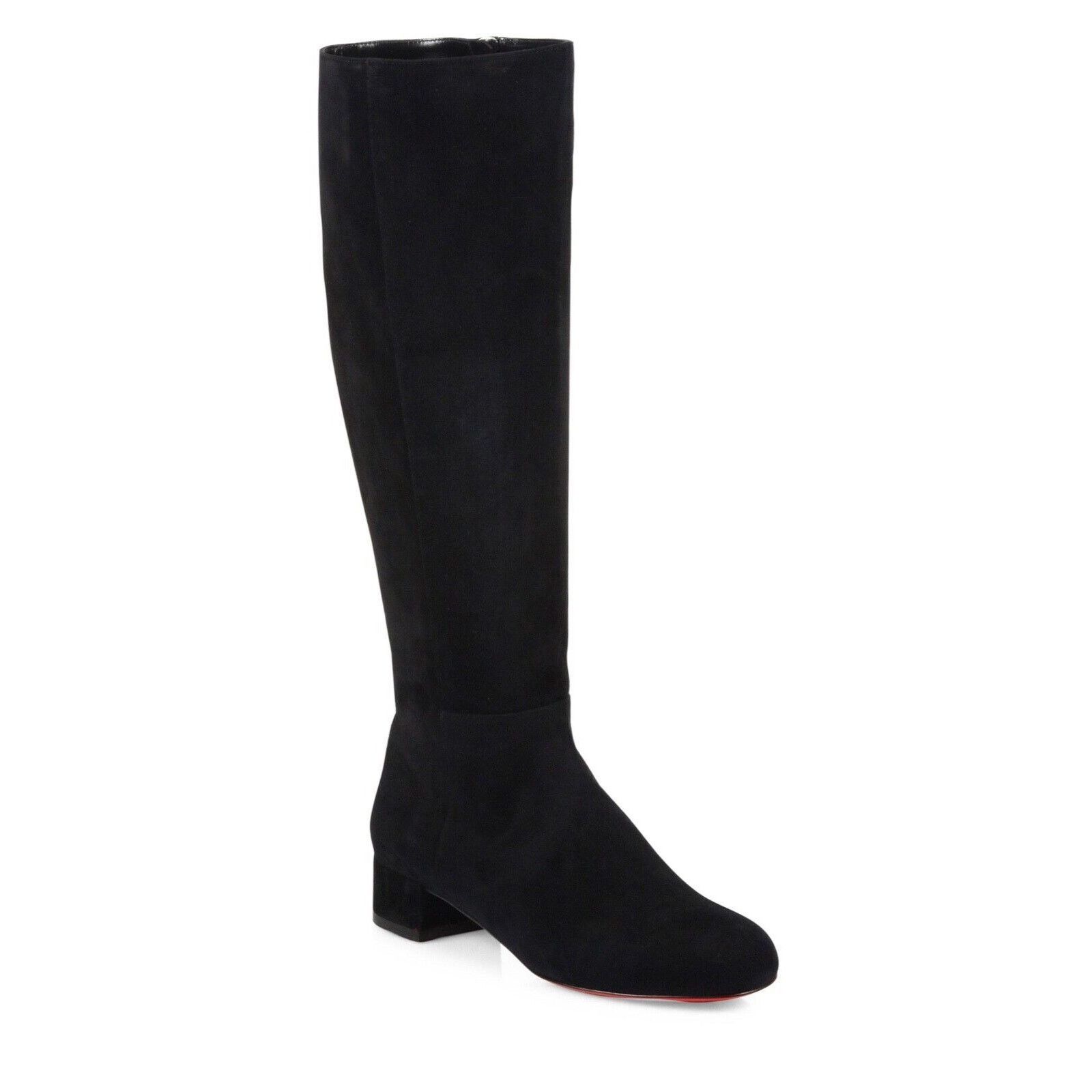 Christian Louboutin Christian Louboutin Liliboot 30 Black Suede Zipper Zip Knee Size US 4.5 / IT 34.5 - 3 Thumbnail