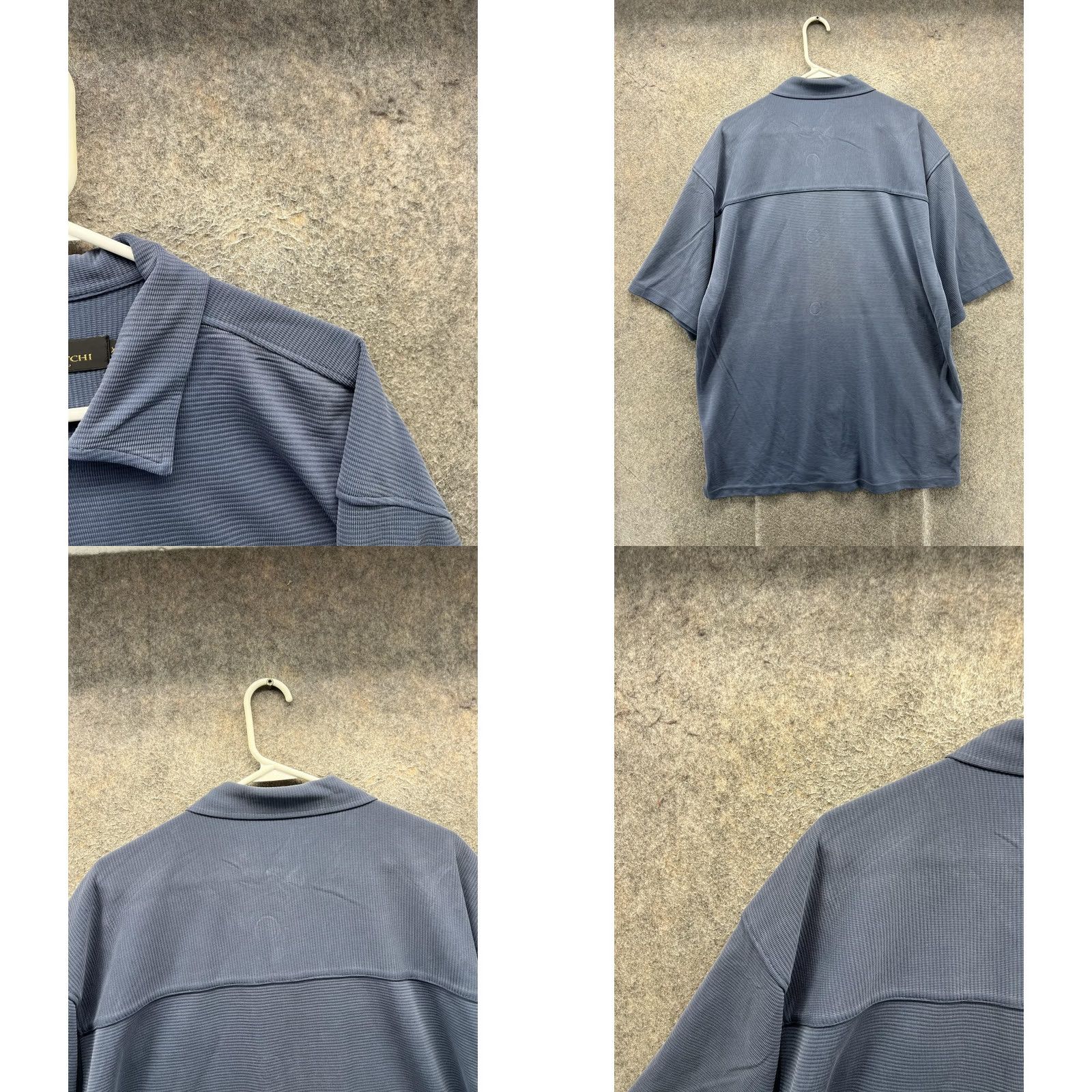 BUGATCHI Bugatchi Shirt Mens 2XL Blue Short Sleeve Button Front Knit Casual Shirt Size US XXL / EU 58 / 5 - 8 Thumbnail
