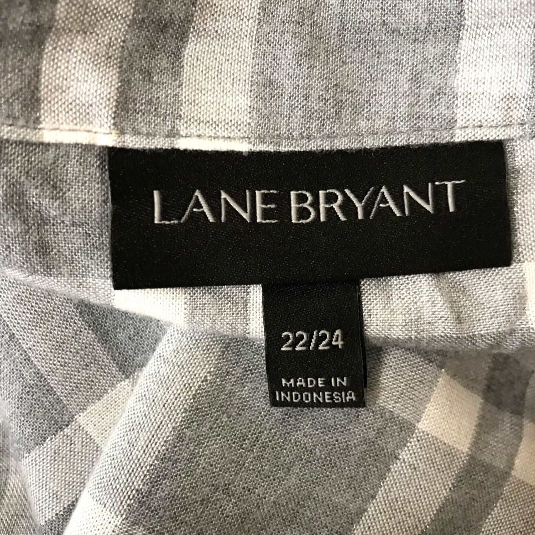 Vintage LANE BRYANT Tunic Top Womens 22/24 Gray Long Sleeve Button Round Neck Size 3XL / US 20-22 - 8 Thumbnail