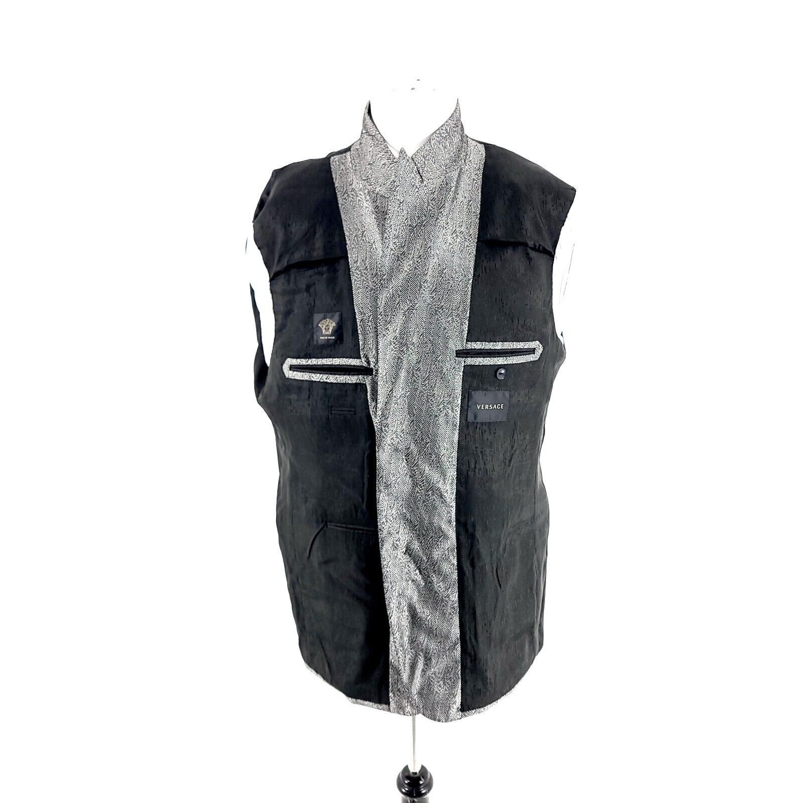 Versace Versace Hand Made Wool Silk 2 Button Blazer 44R Metallic Sil Size 44R - 11 Thumbnail