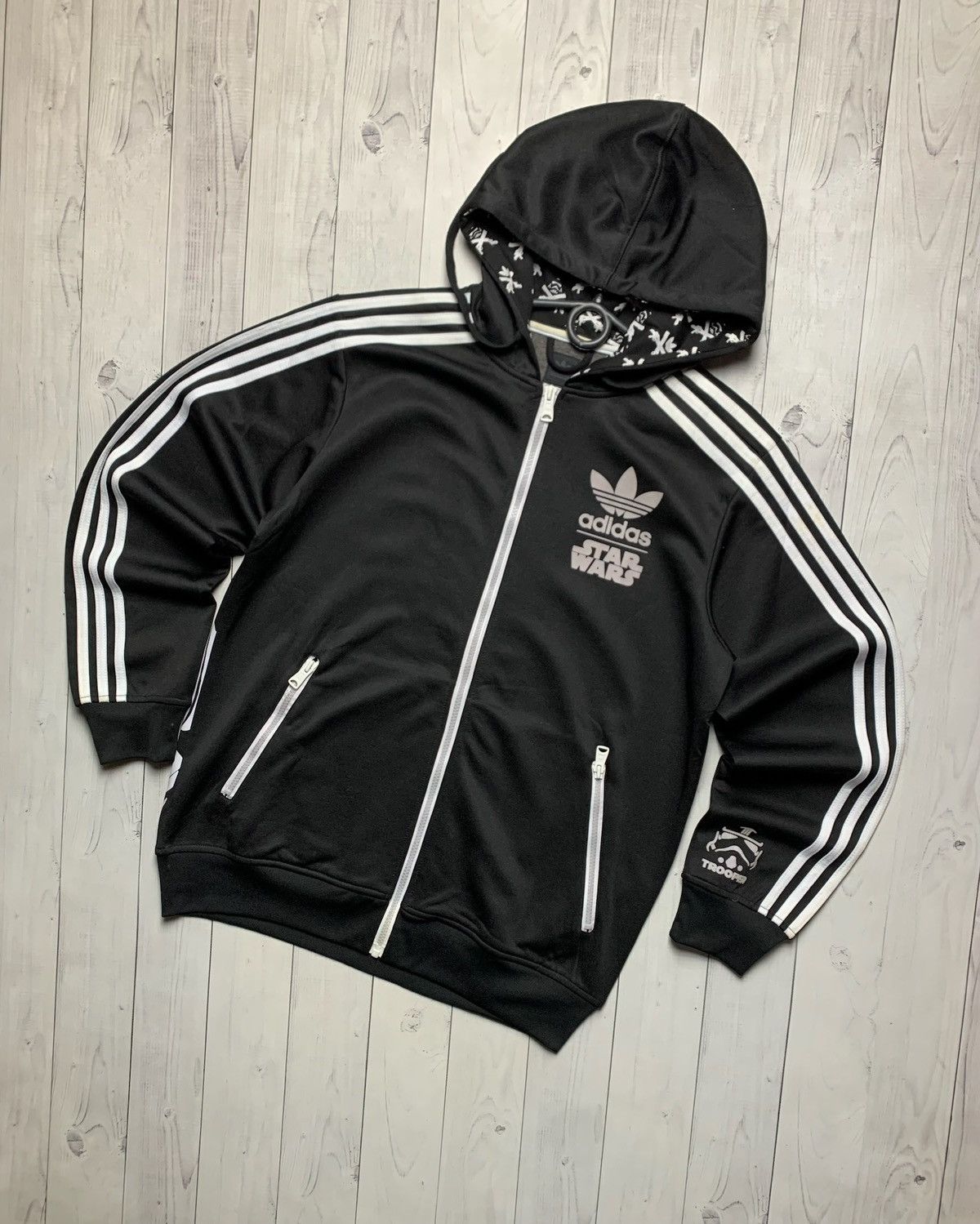 Adidas × Star Wars × Vintage Vintage Adidas x Star Wars zip hoodie size L black rare Size US L / EU 52-54 / 3 - 2 Thumbnail