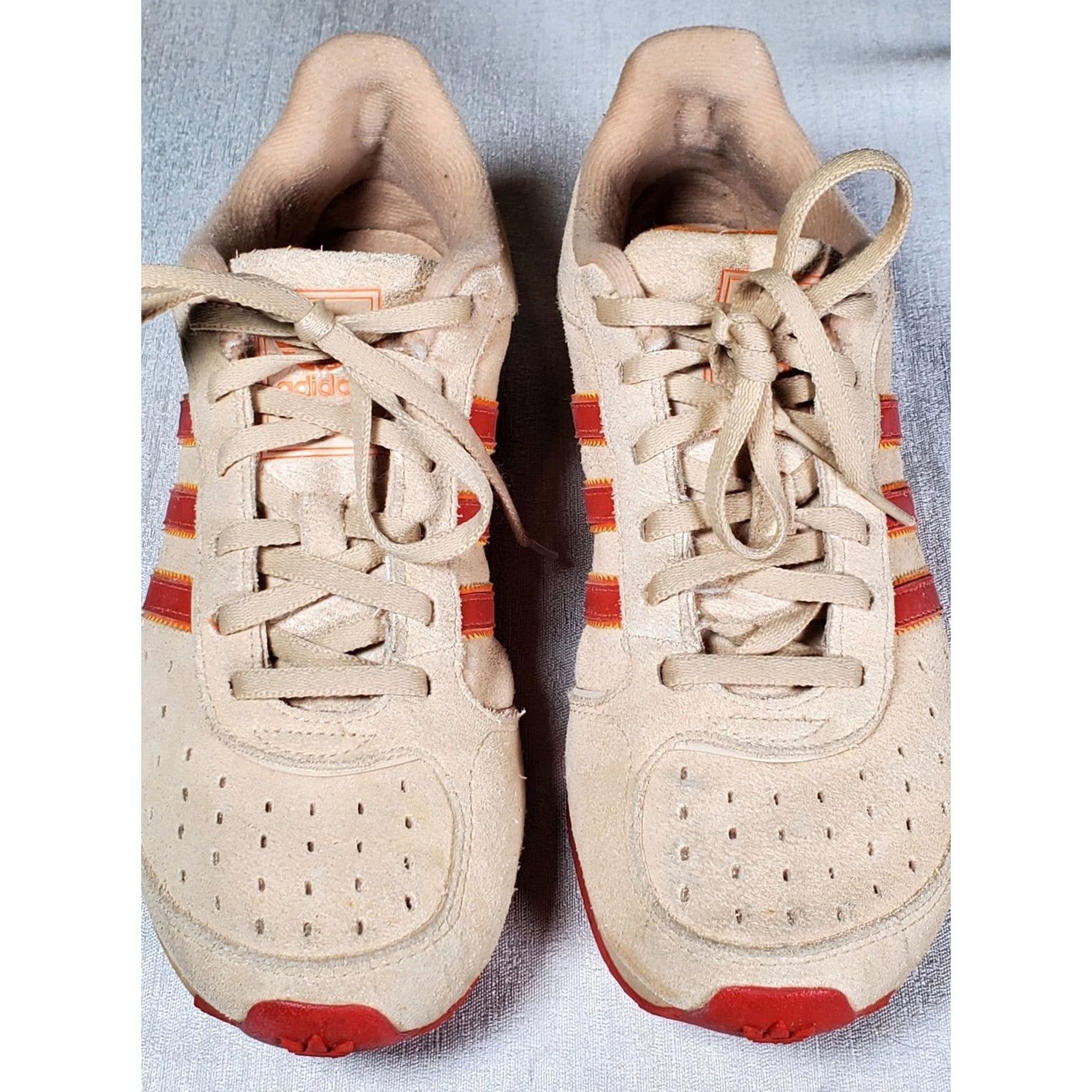 Adidas Adidas Retro Suede Trainers Sneakers Beige Orange Stripes Women's Size US 6.5 Size US 7 / IT 37 - 6 Thumbnail