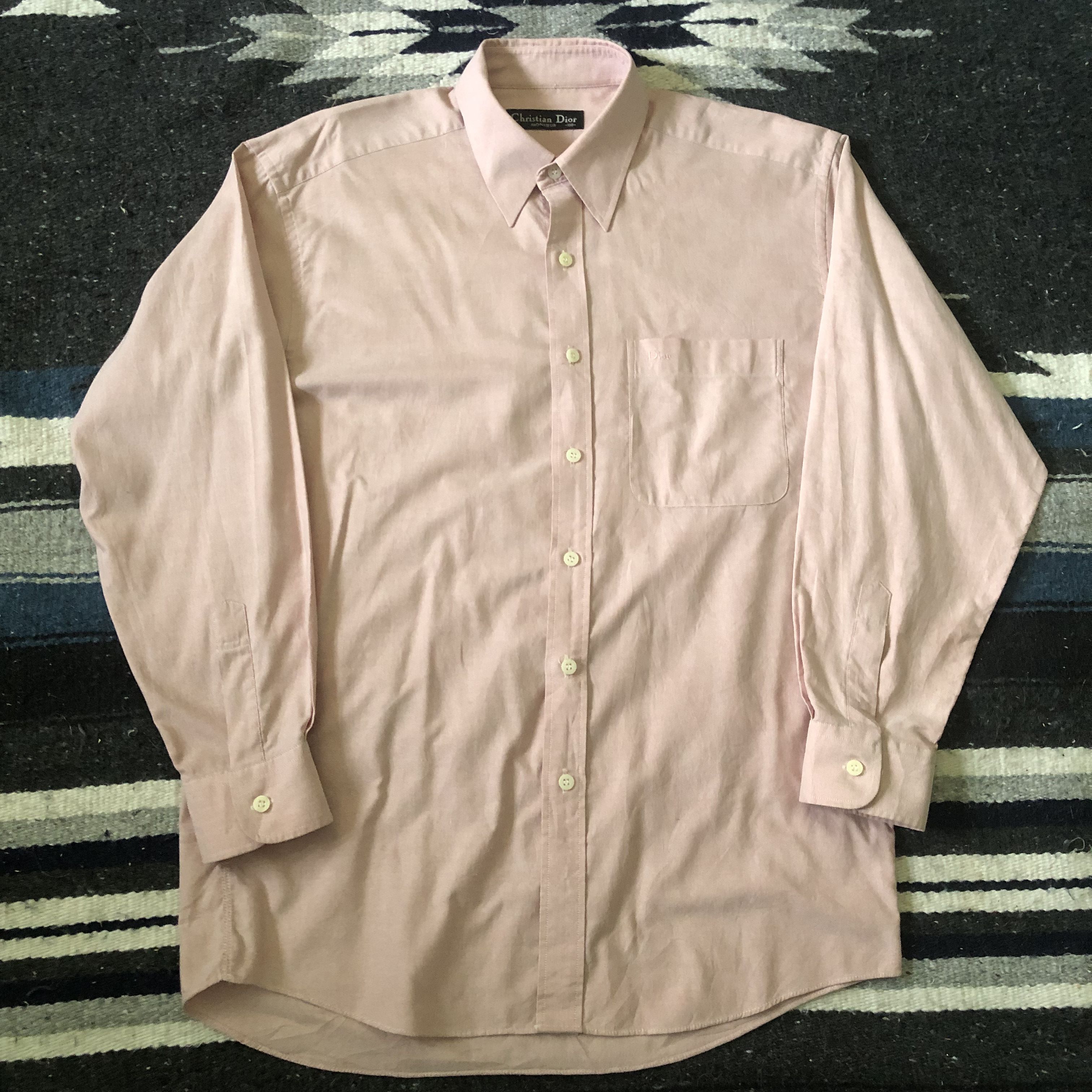 Christian Dior Monsieur VINTAGE 90s Christian Dior Monsieur button plain shirt Size US L / EU 52-54 / 3 - 1 Thumbnail