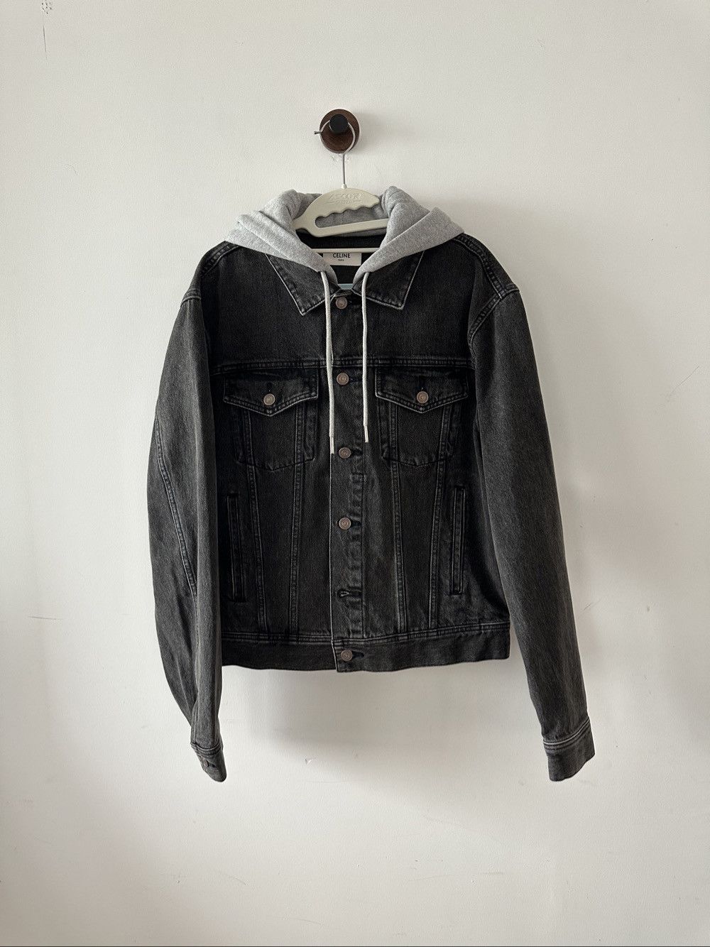 Celine Celine Logo Hooded Denim Jacket Size S Size US S / EU 44-46 / 1 - 1 Thumbnail