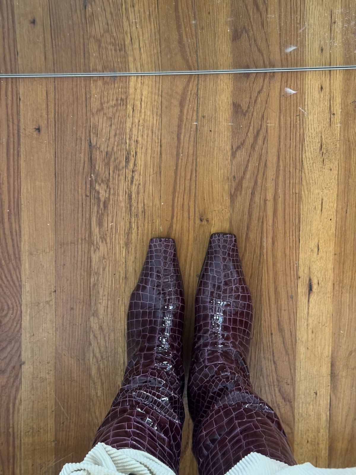 KHAITE Khaite Croc Embossed Tall Boots Size US 11 / IT 41 - 3 Thumbnail