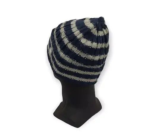 Japanese Brand × Vintage Japanese Brand Stripe Design Knit Beanie Hat Size ONE SIZE - 3 Thumbnail