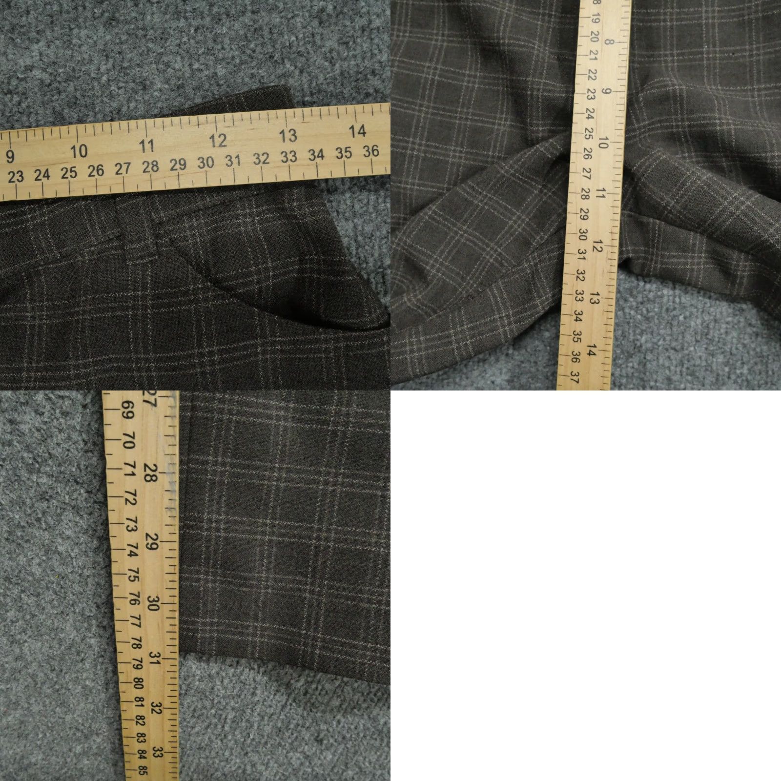 Whistles VINTAGE Whistles Pants Womens 8 Brown Plaid High Rise 26x31 90s Casual Workwear Women Size 26" / US 2 / IT 38 - 9 Thumbnail