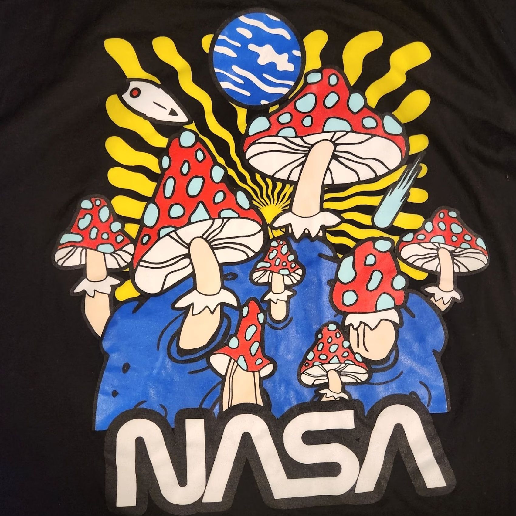 NASA NASA T Shirt Tee Mens 2XL Space Mushroom Psychedelic Double Sided AOP Black New Size US XXL / EU 58 / 5 - 2 Thumbnail