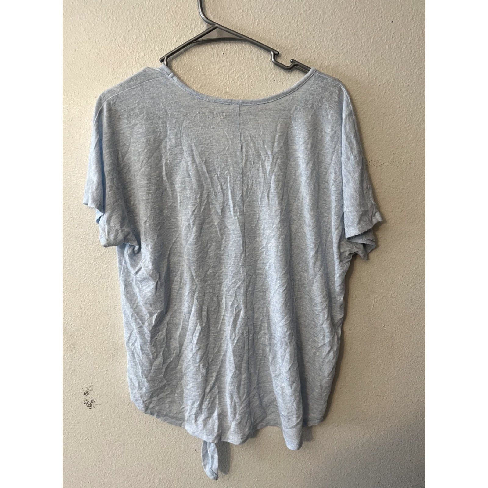 Loft LOFT Blue Tie Front Top Oversized Modal Blend Casual Comfy Size Medium Shirt Womens Tie Front Top Modal Polyester Knit Vintage: No Size M / US 6-8 / IT 42-44 - 3 Thumbnail