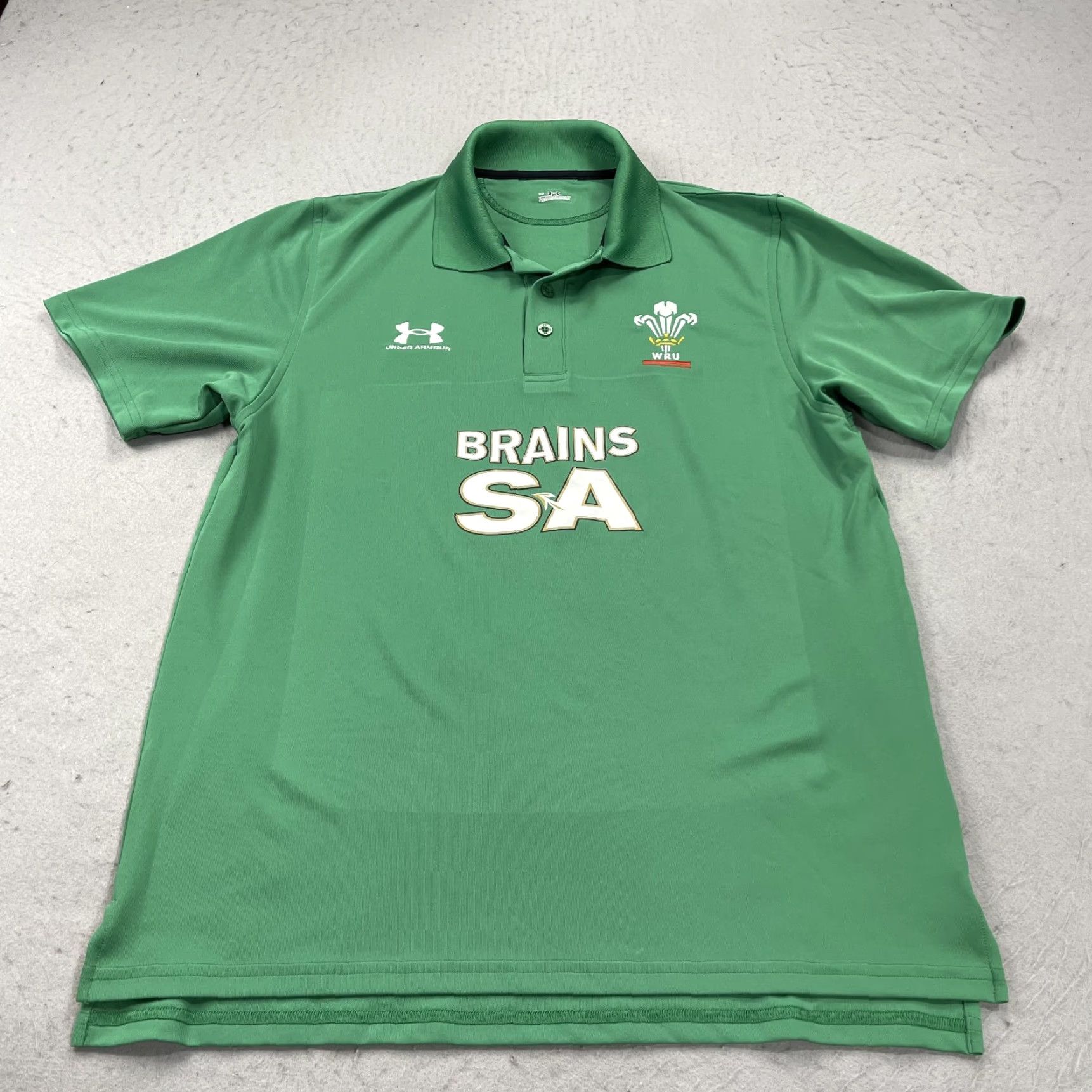 Under Armour Welsh Rugby Union Shirt Mens Medium Green Under Armour Polo Brains WRU Size US M / EU 48-50 / 2 - 2 Thumbnail