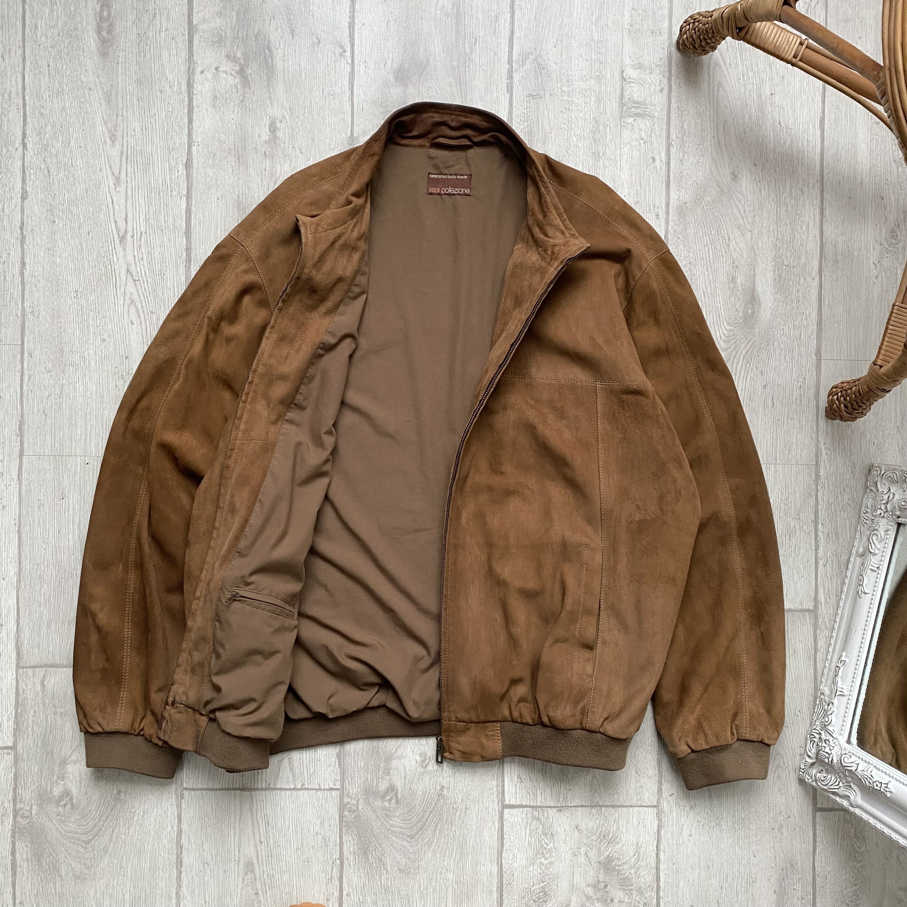 Genuine Leather Vintage Leather Bomber Boxy Jacket Italian Real Suede Size US XL / EU 56 / 4 - 8 Thumbnail