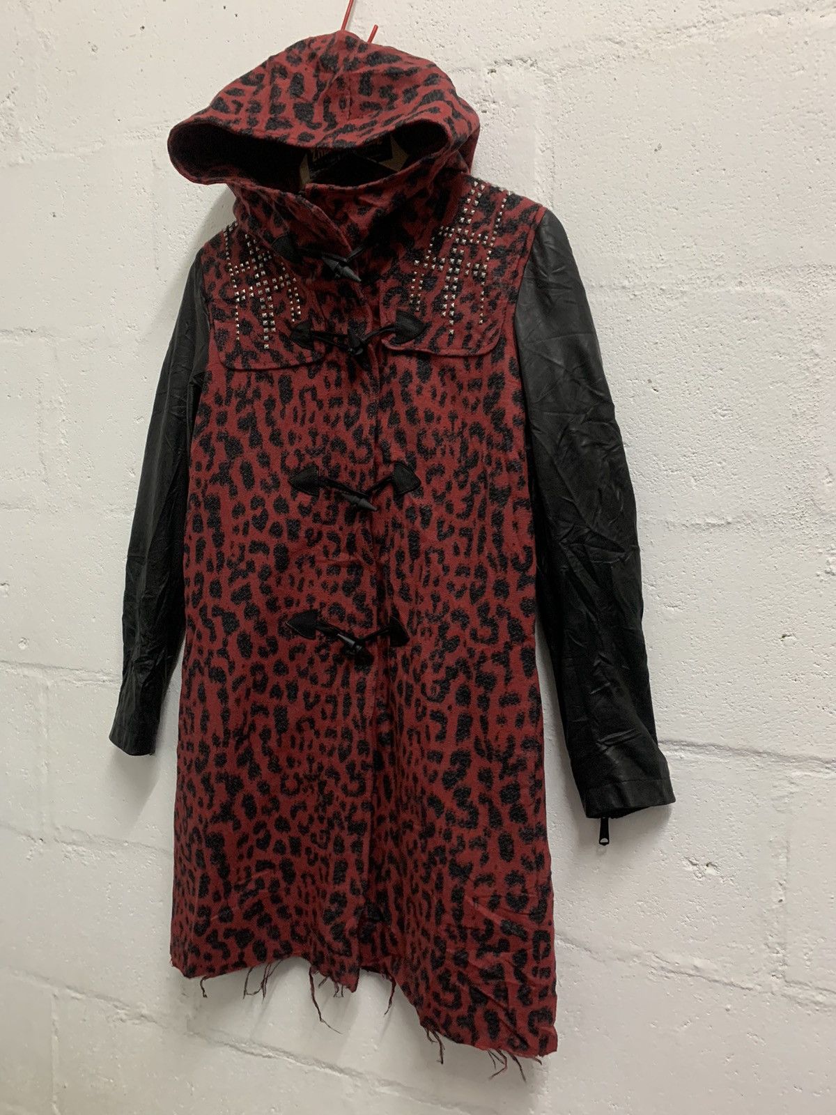 Diesel Diesel Coat Wool Blend Cheetah Contrast Leather Sleeve Size XS / US 0-2 / IT 36-38 - 2 Thumbnail