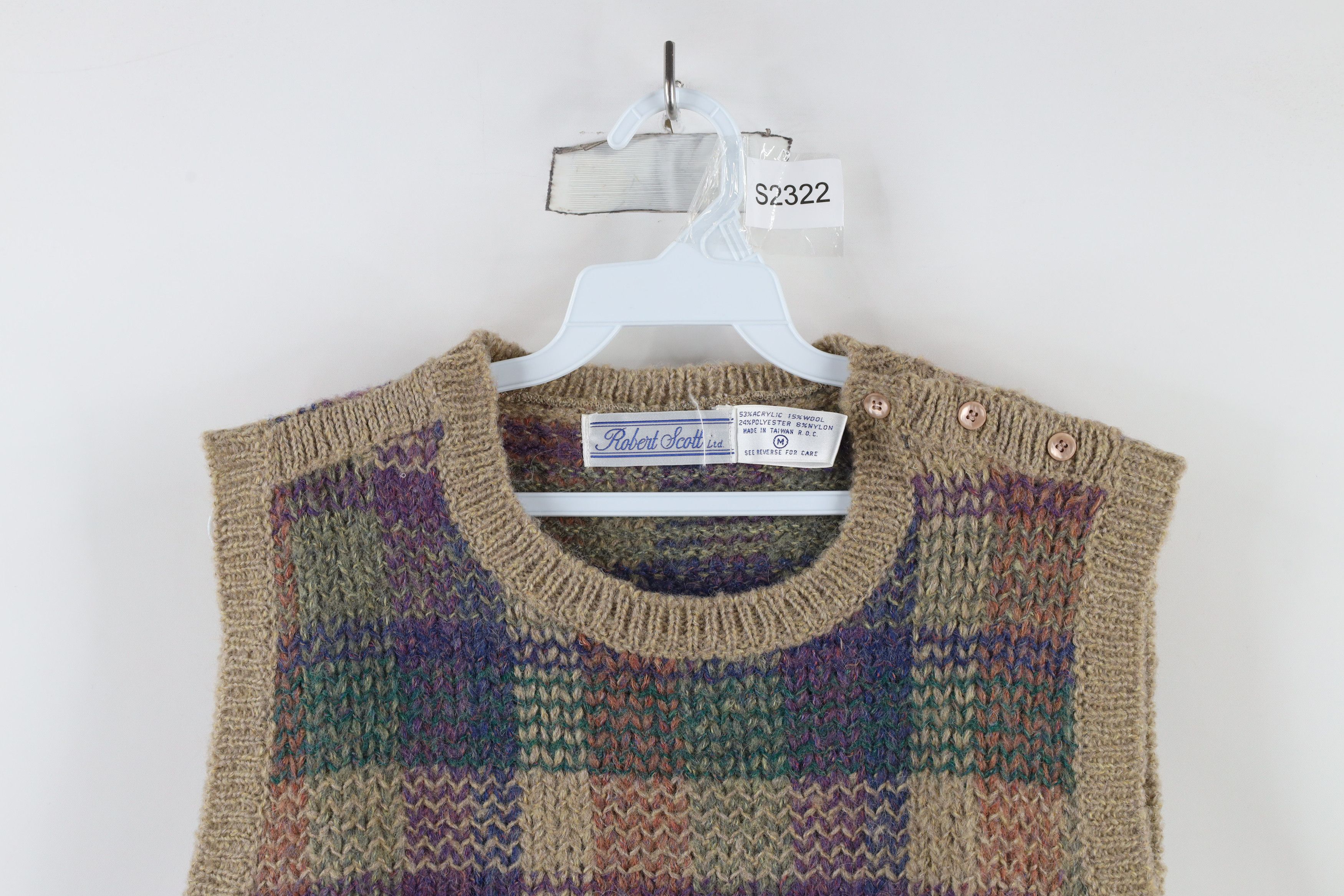 Vintage Vintage 90s Streetwear Checkered Blend Knit Sweater Vest Size M / US 6-8 / IT 42-44 - 2 Thumbnail