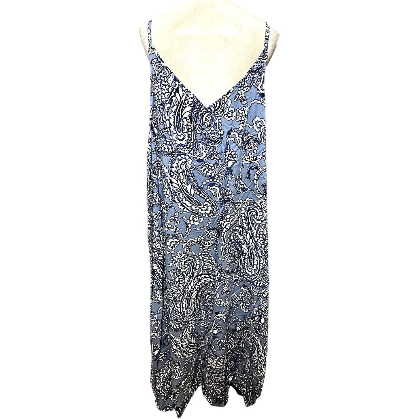 Vince Camuto Vince Camuto Plus XXL Blue Paisley Flowy Maxi Slip Dress NWT Size XXL / US 16-18 / IT 52-54 - 5 Thumbnail