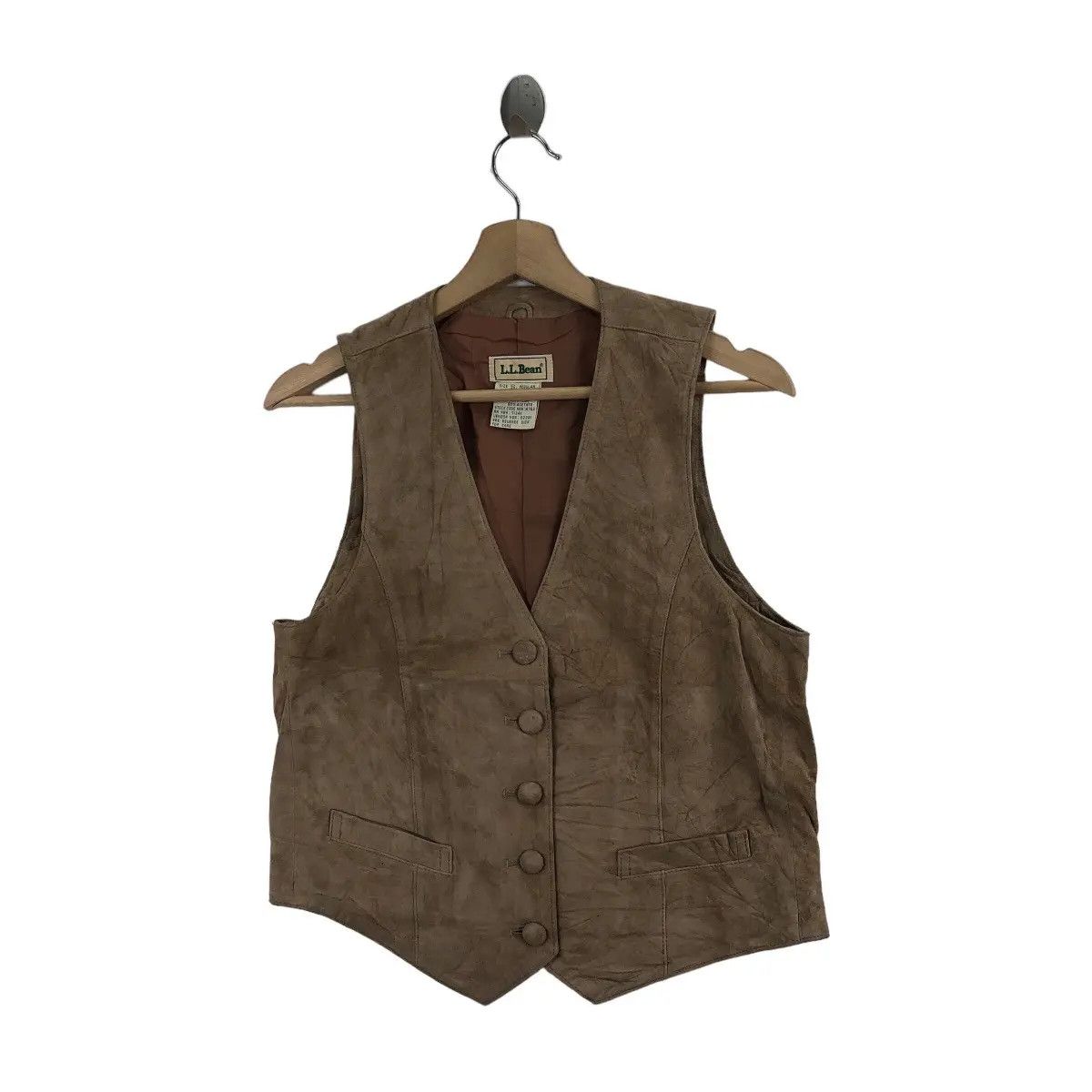 L.L. Bean Vintage 80’ L.L BEAN Genuine Leather Outdoor Vest Jacket Size S / US 4 / IT 40 - 4 Thumbnail