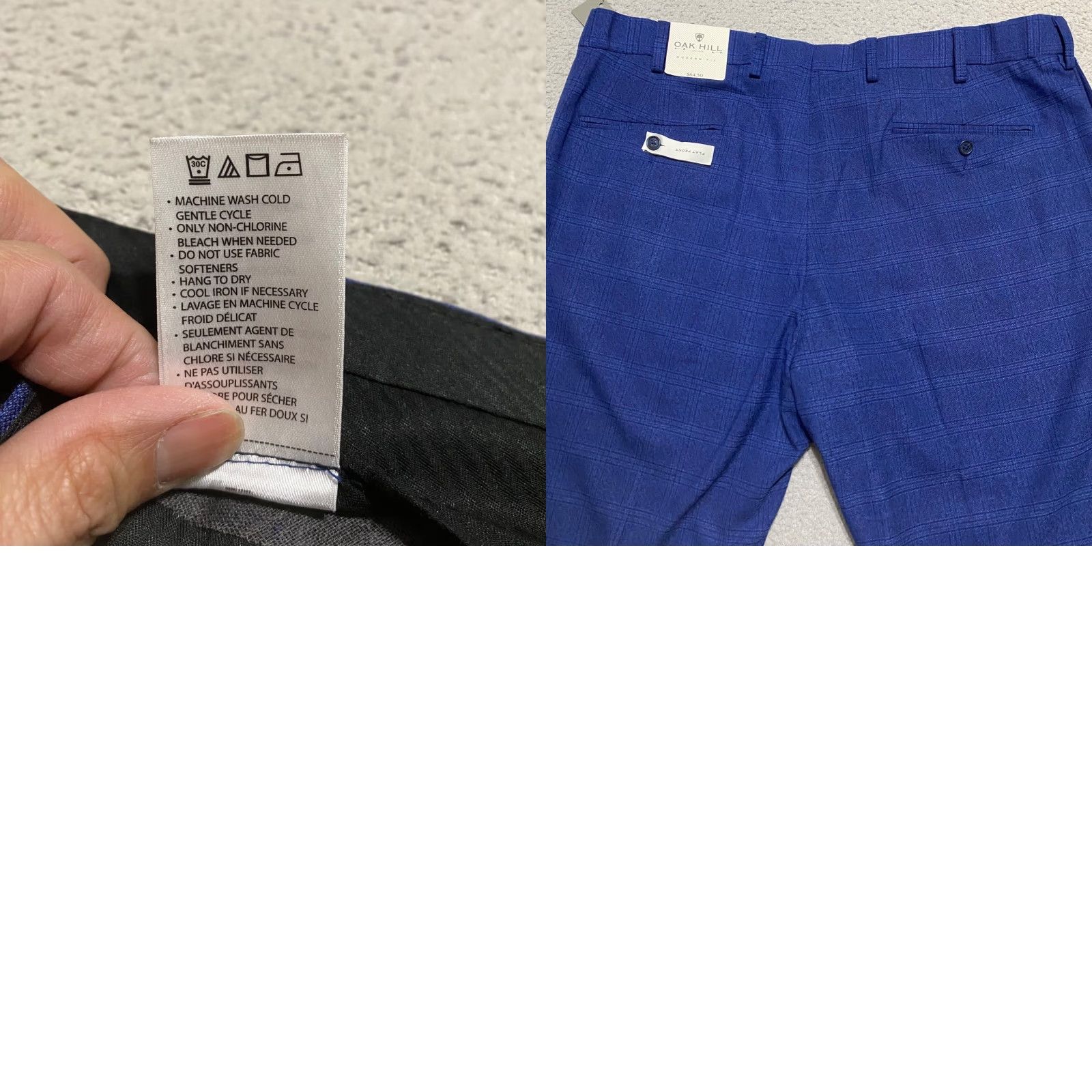 Vintage NWT Oak Hill Dress Pants Mens 44x32 Blue Plaid Straight Mid Rise Business New Size US 44 / EU 60 - 9 Thumbnail