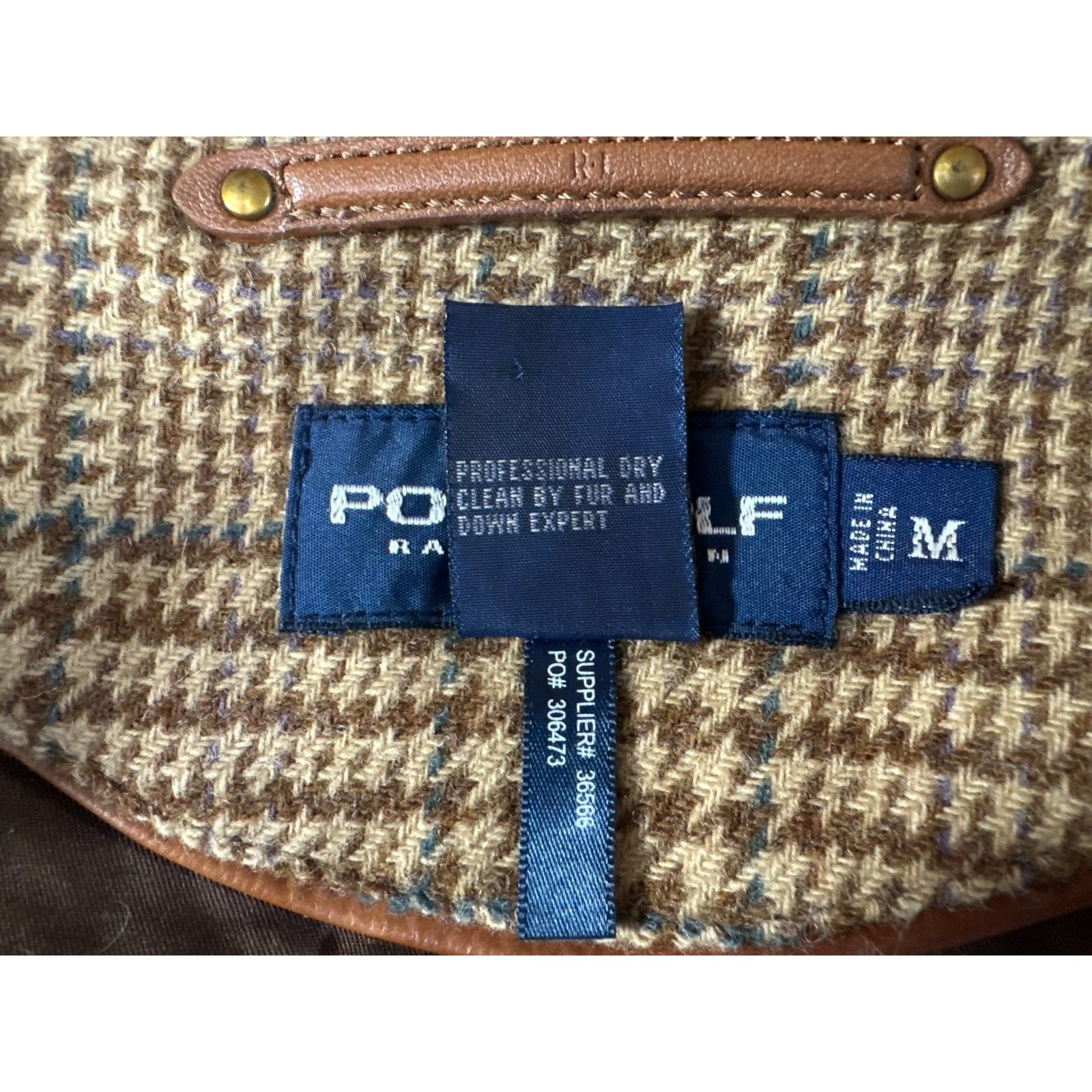 Ralph Lauren Polo Golf Ralph Lauren Houndstooth Tweed Wool down trim leat Size US M / EU 48-50 / 2 - 4 Thumbnail