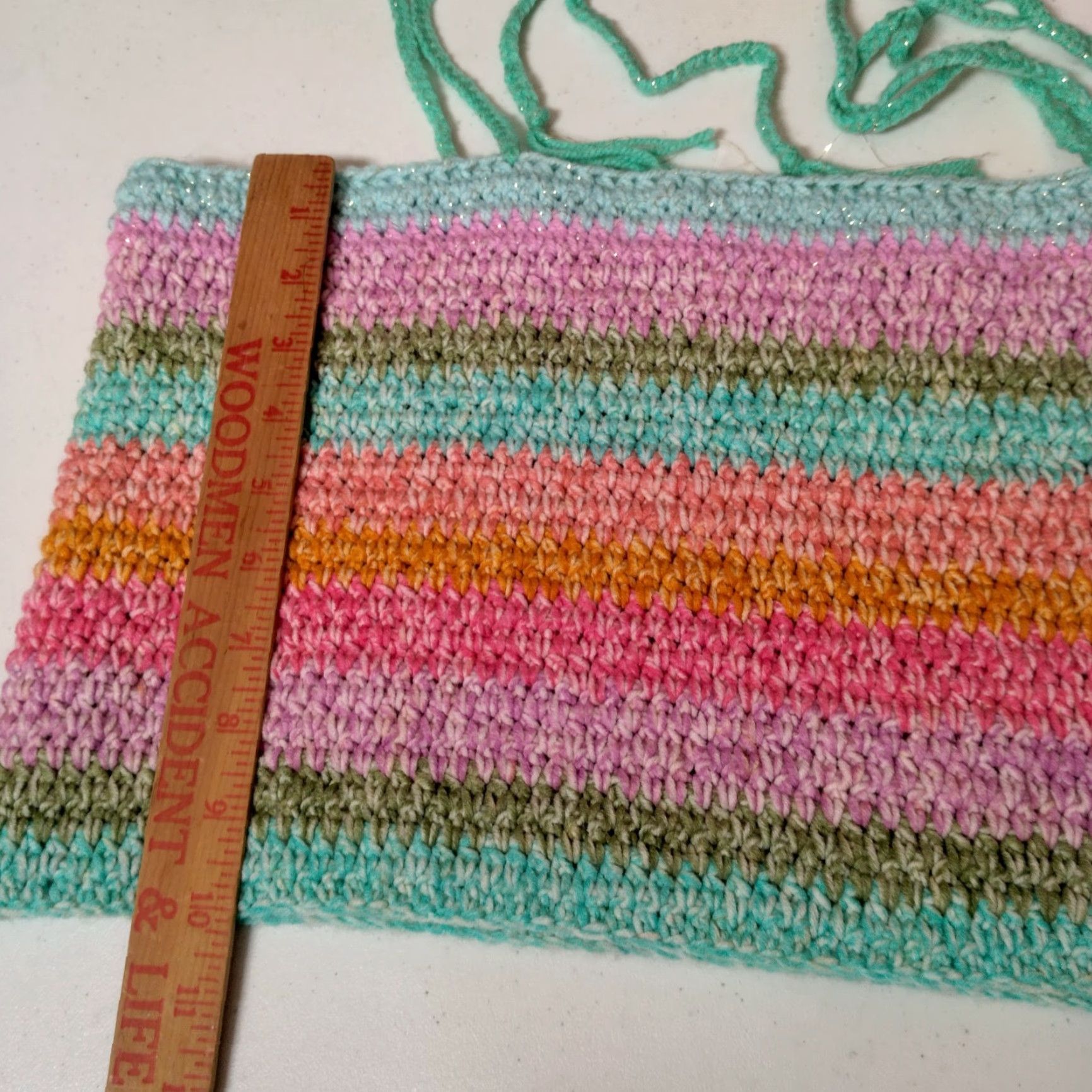 Vintage VINTAGE Handmade Crochet Tube Top Women L/XL Pastel Rainbow Metallic Threads Beach Festival Summer Boho Casual Size L / US 10 / IT 46 - 5 Thumbnail