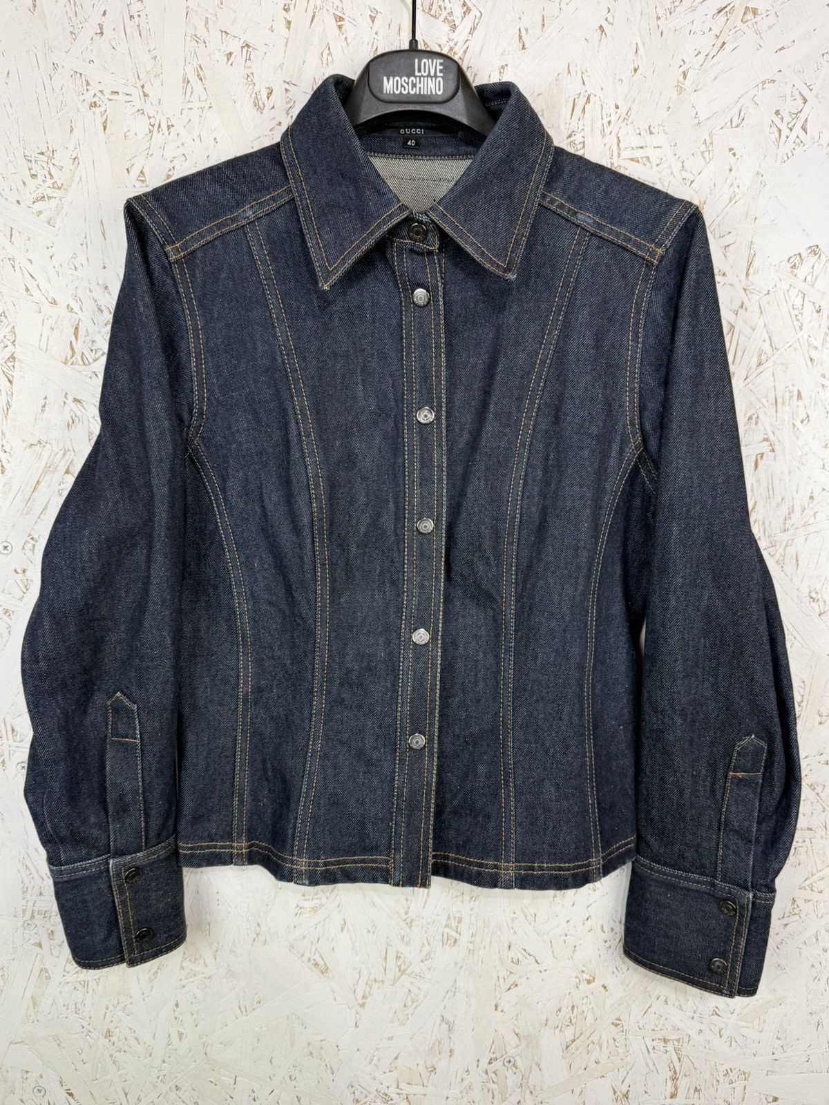 Gucci 90s Gucci Tom Ford SS99 Snap Button Denim Jacket Blue 40 Size S / US 4 / IT 40 - 1 Thumbnail