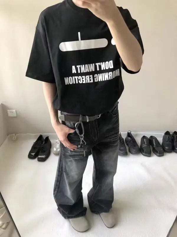 VIBE Retro washed black distressed whiskered jeans Size US 34 / EU 50 - 4 Thumbnail