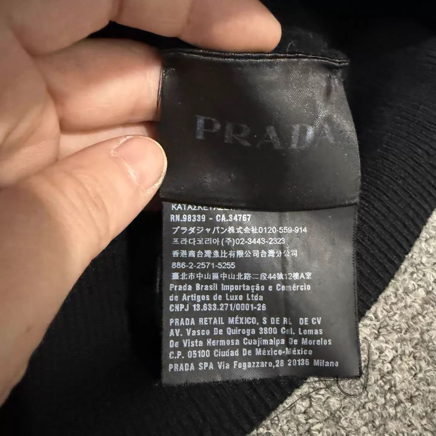 Prada Prada Black Hem Logo Wool Zipped Jacket 52 Size US L / EU 52-54 / 3 - 4 Thumbnail