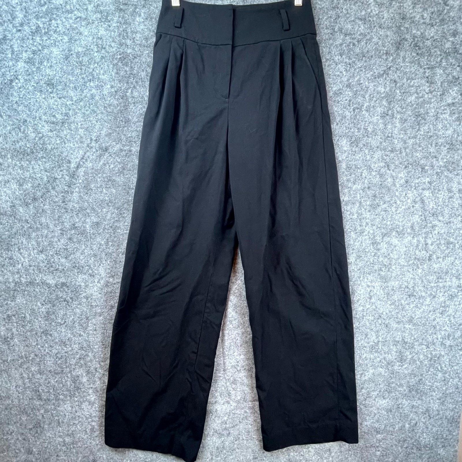 & Other Stories & Other Stories Pants Womens 2 Black High Rise Pleated Wide Size 26" / US 2 / IT 38 - 1 Thumbnail