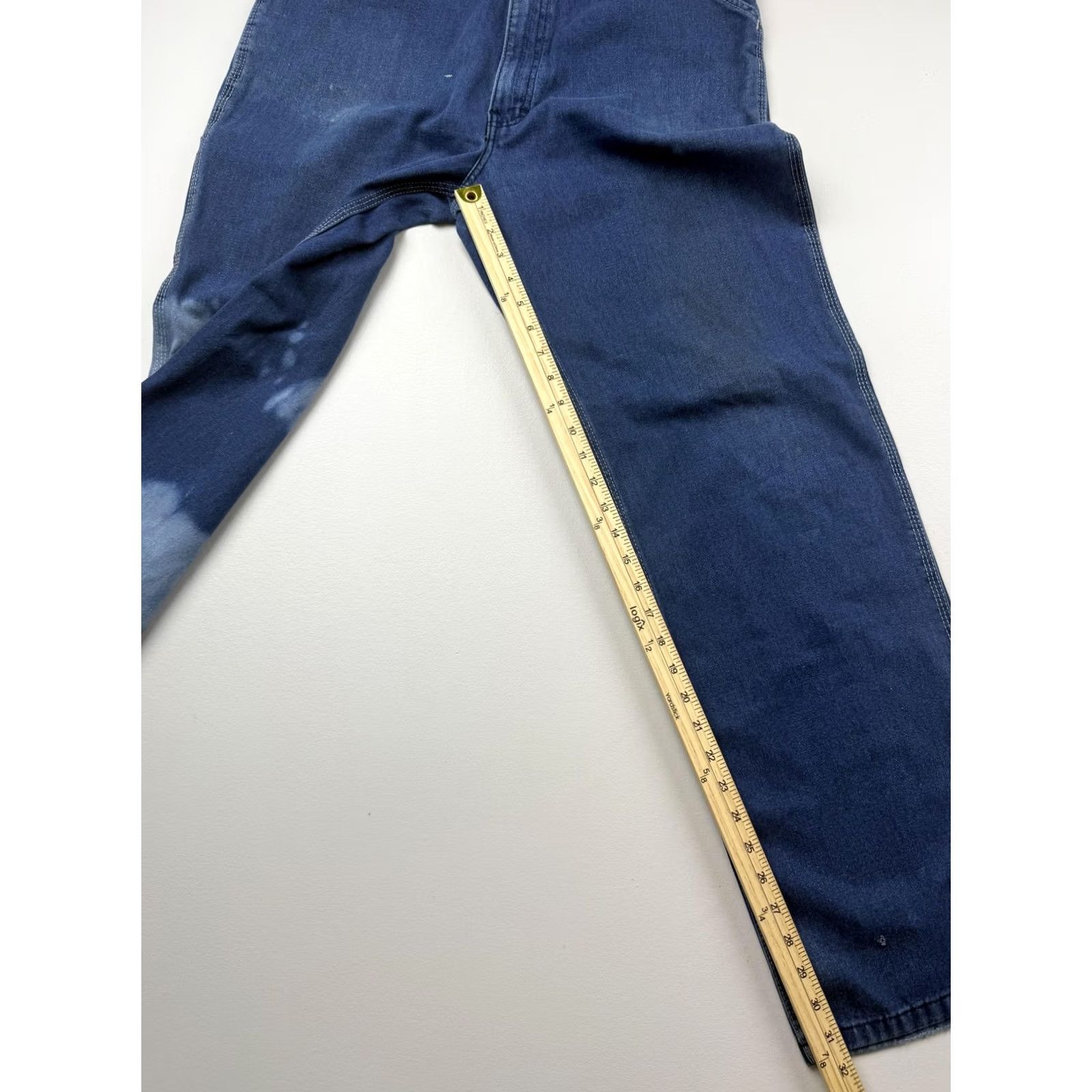 Denime Roebucks Jeans Mens 36x34 Blue Med Wash Denim Relaxed Straight Distressed Size US 36 / EU 52 - 5 Thumbnail