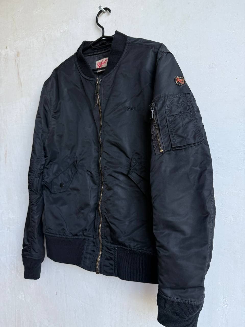 Schott Schott NYC American College Nylon Mens Black Bomber Jacket M Size US M / EU 48-50 / 2 - 3 Thumbnail