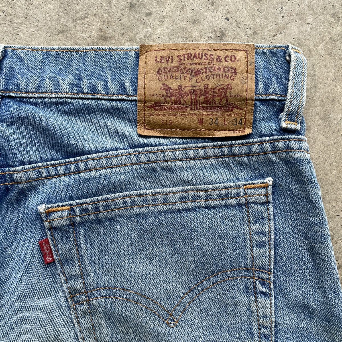 Jean Vintage Levi’s 510 USA Distressed Faded Jeans Pants Denim Size US 33 - 10 Thumbnail