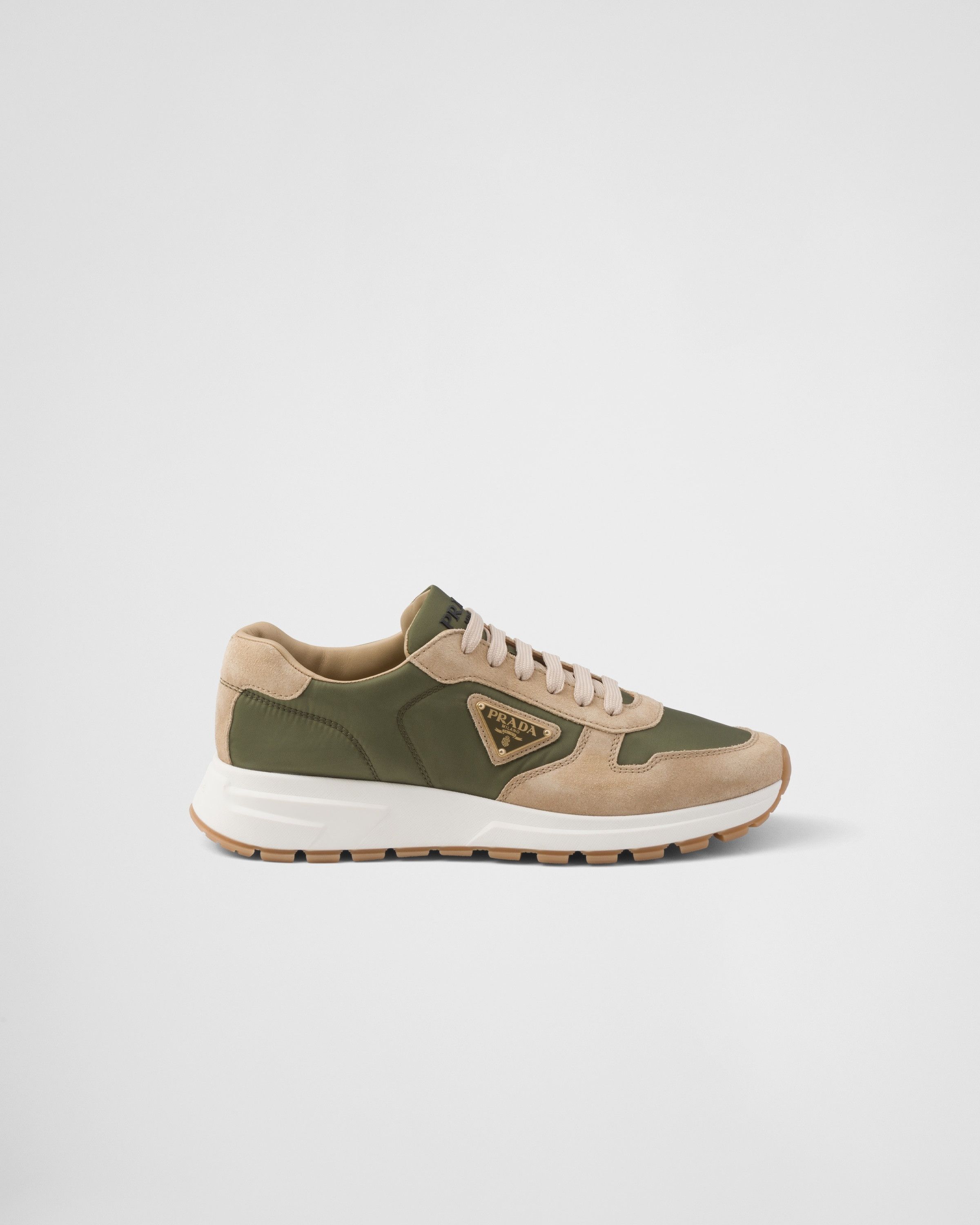Prada o1mt1gz0325 Suede And Re-Nylon Sneakers in Green/Beige Size US 8.5 / EU 41-42 - 2 Thumbnail