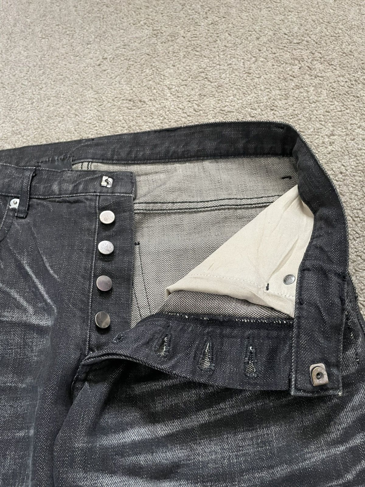 Dior × Hedi Slimane SS03 Dior Homme "Follow Me" Runway Clawmark Denim Jeans Size US 28 / EU 44 - 4 Thumbnail