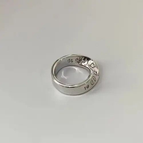Jewelry × Vintage Distressed Twisted Design Engraved Number Ring Size ONE SIZE - 1 Thumbnail
