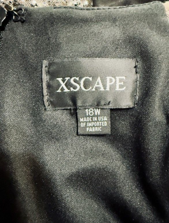 Other Xscape Black Gown & Illusion Nude with Silver Beaded Sleeves Size XXL / US 16-18 / IT 52-54 - 5 Thumbnail